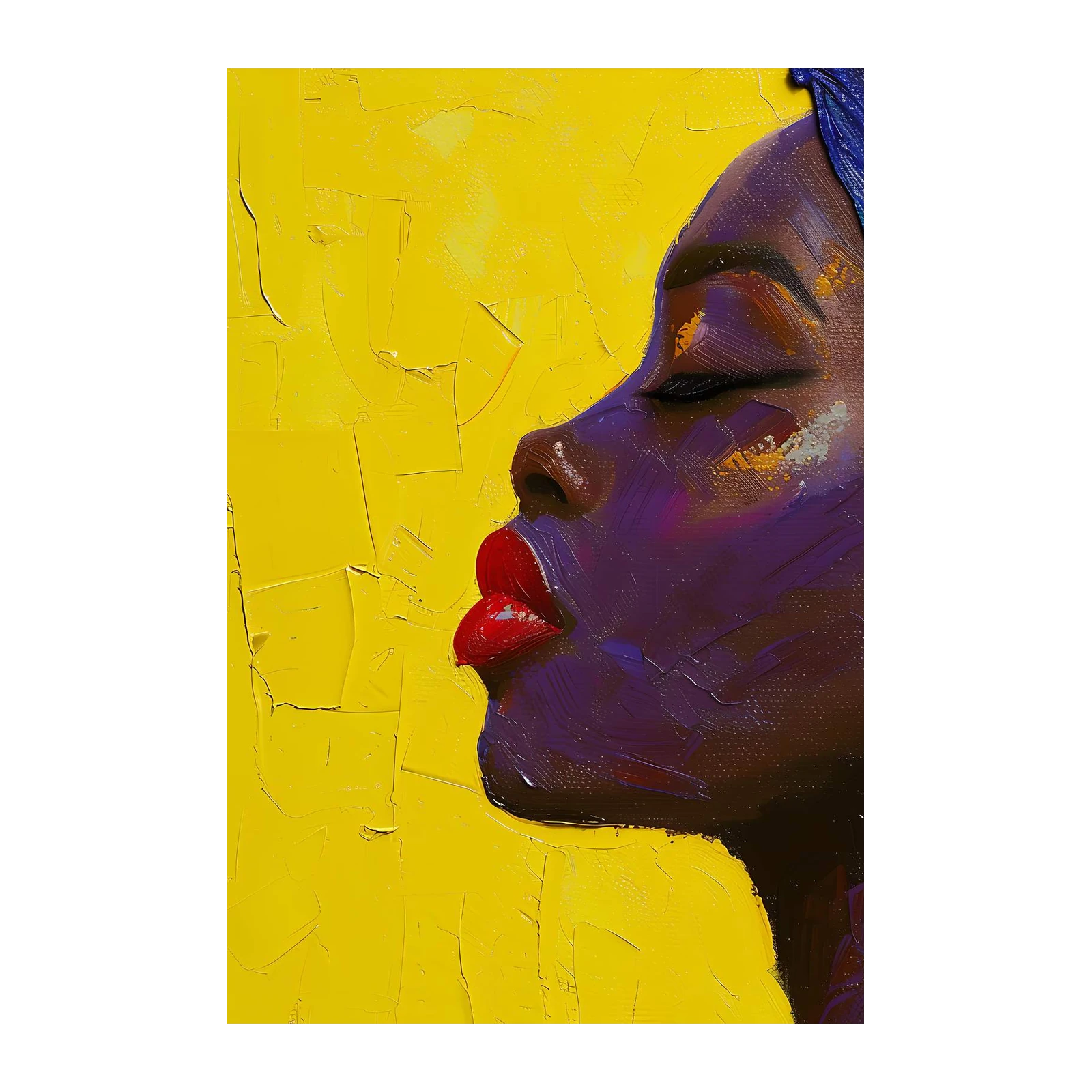 Vibrant Afro Woman Kissing Wall Art