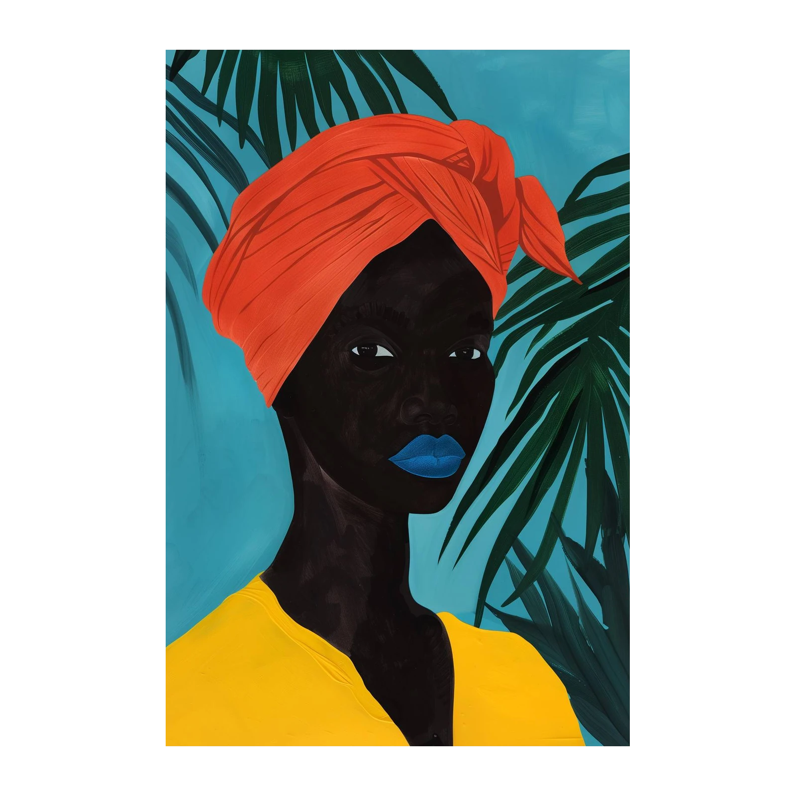 Vibrant Portrait Turban Woman Wall Art