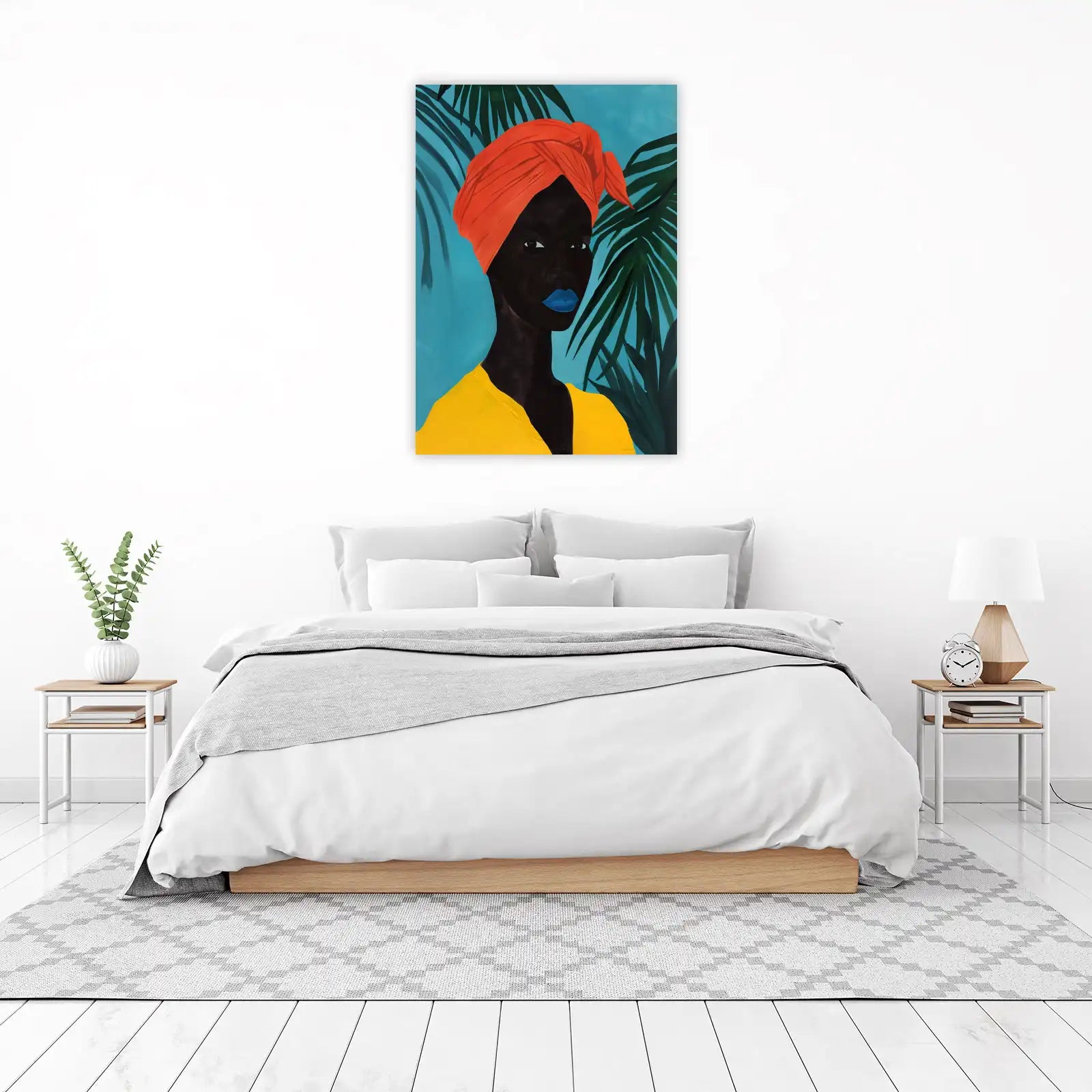 Vibrant Portrait Turban Woman Wall Art