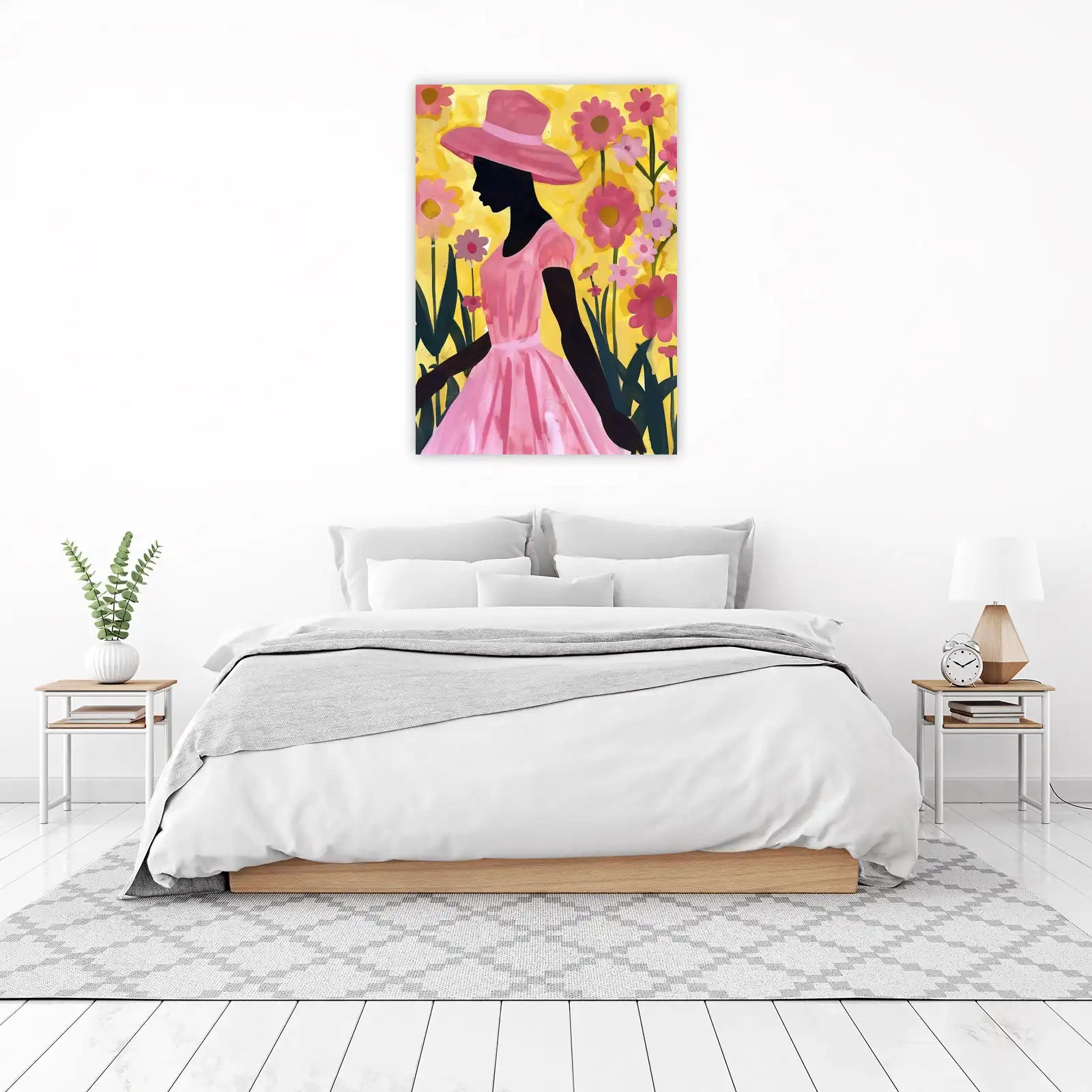 Pink Garden Lady Abstract Wall Art