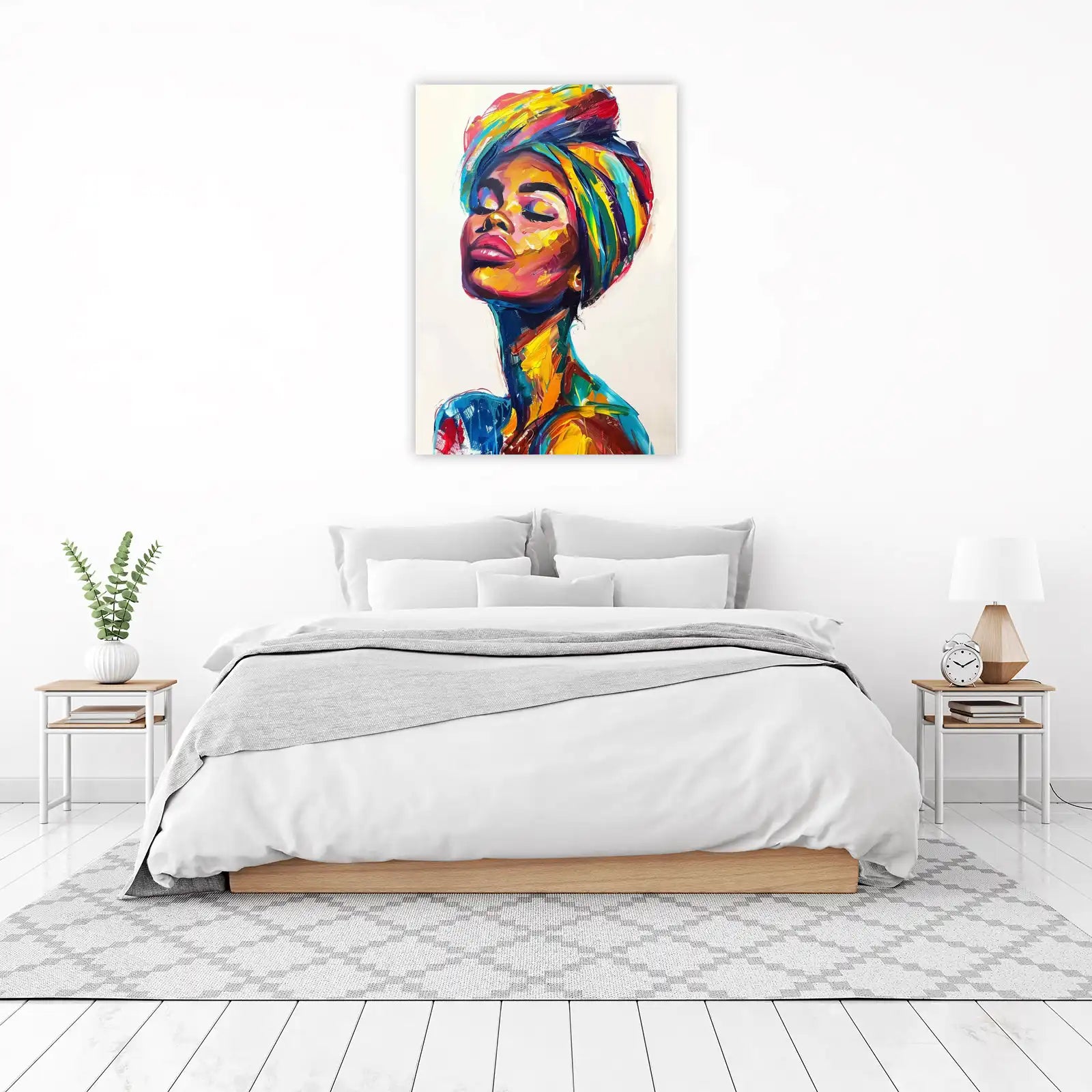Vibrant Portrait Woman Turban Wall Art Art