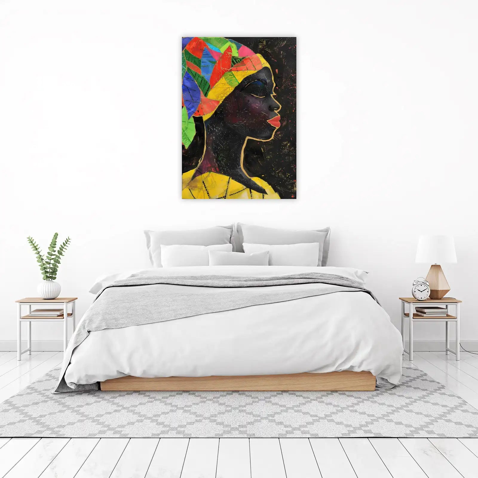 Vibrant Afro Woman Portrait Wall Art
