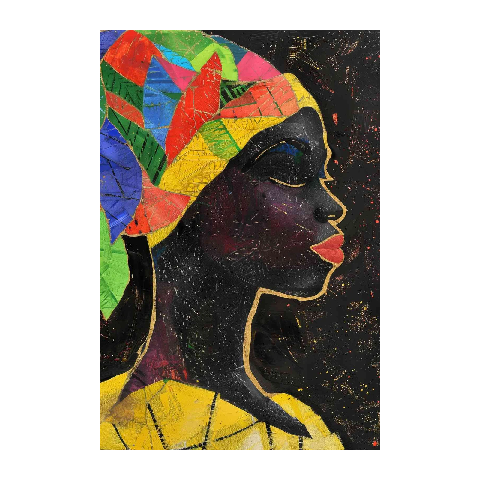 Vibrant African Woman Portrait Wall Art