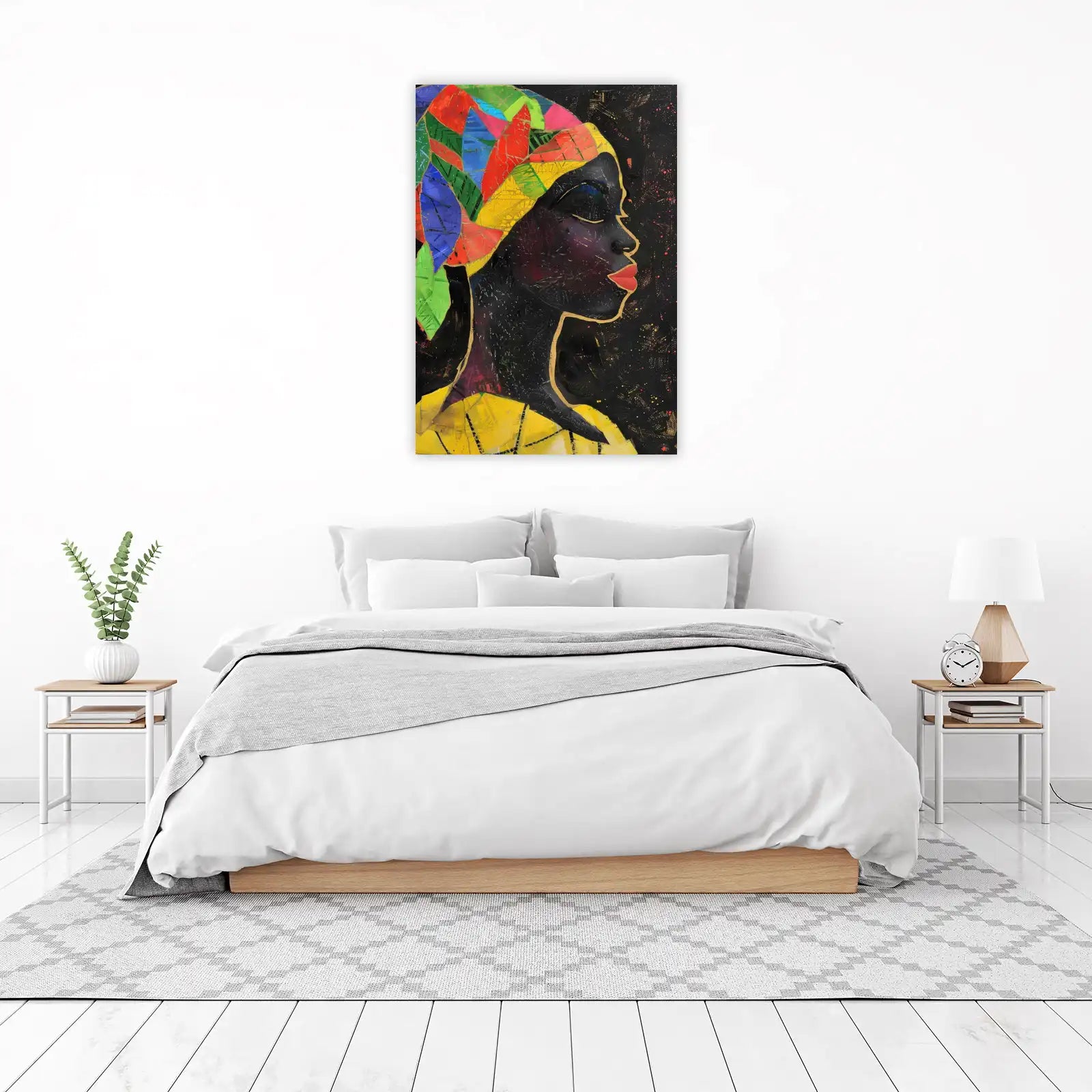 Vibrant Woman Portrait Wall Art | African Art Decor