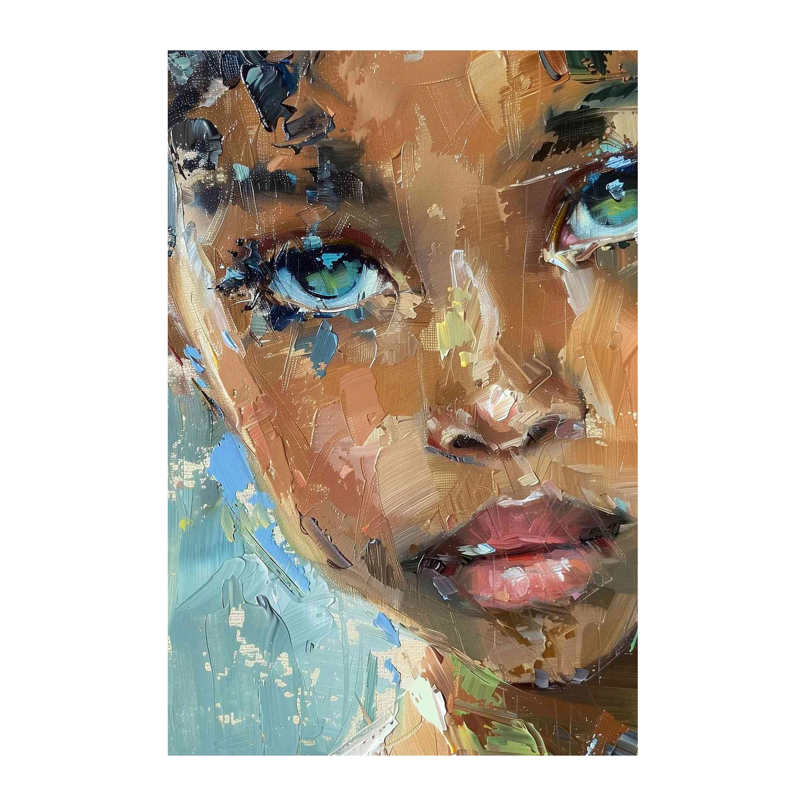 Captivating Gaze Expressive Portrait Wall Art