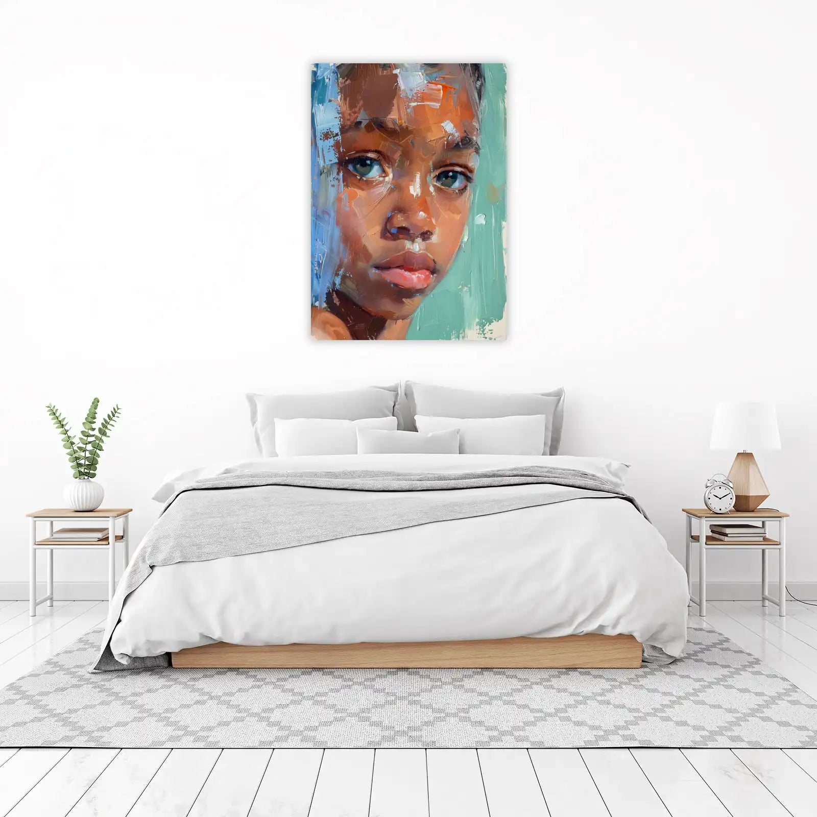 Expressive Portrait of Youth Wall Art