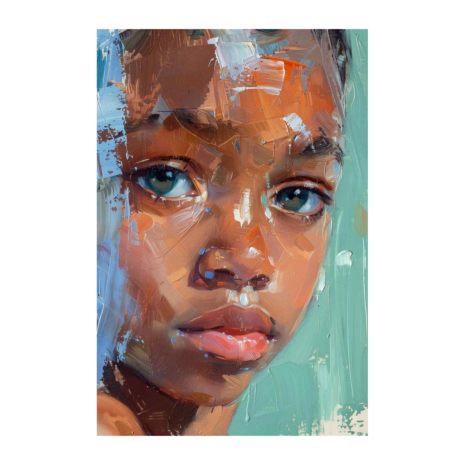 Captivating Child Portrait Oil Painting Wall Art