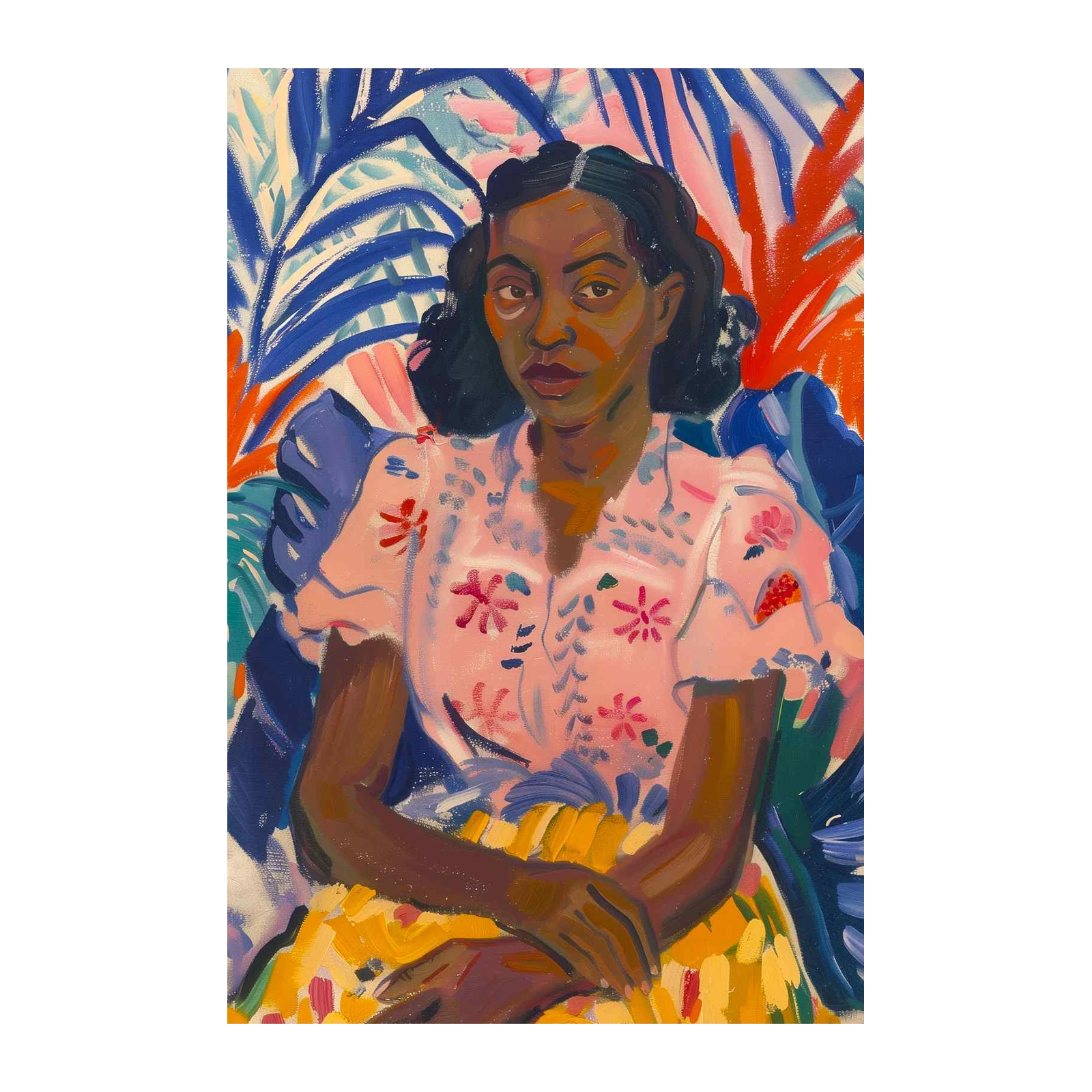 Vibrant Portrait Tropical Flora Wall Art