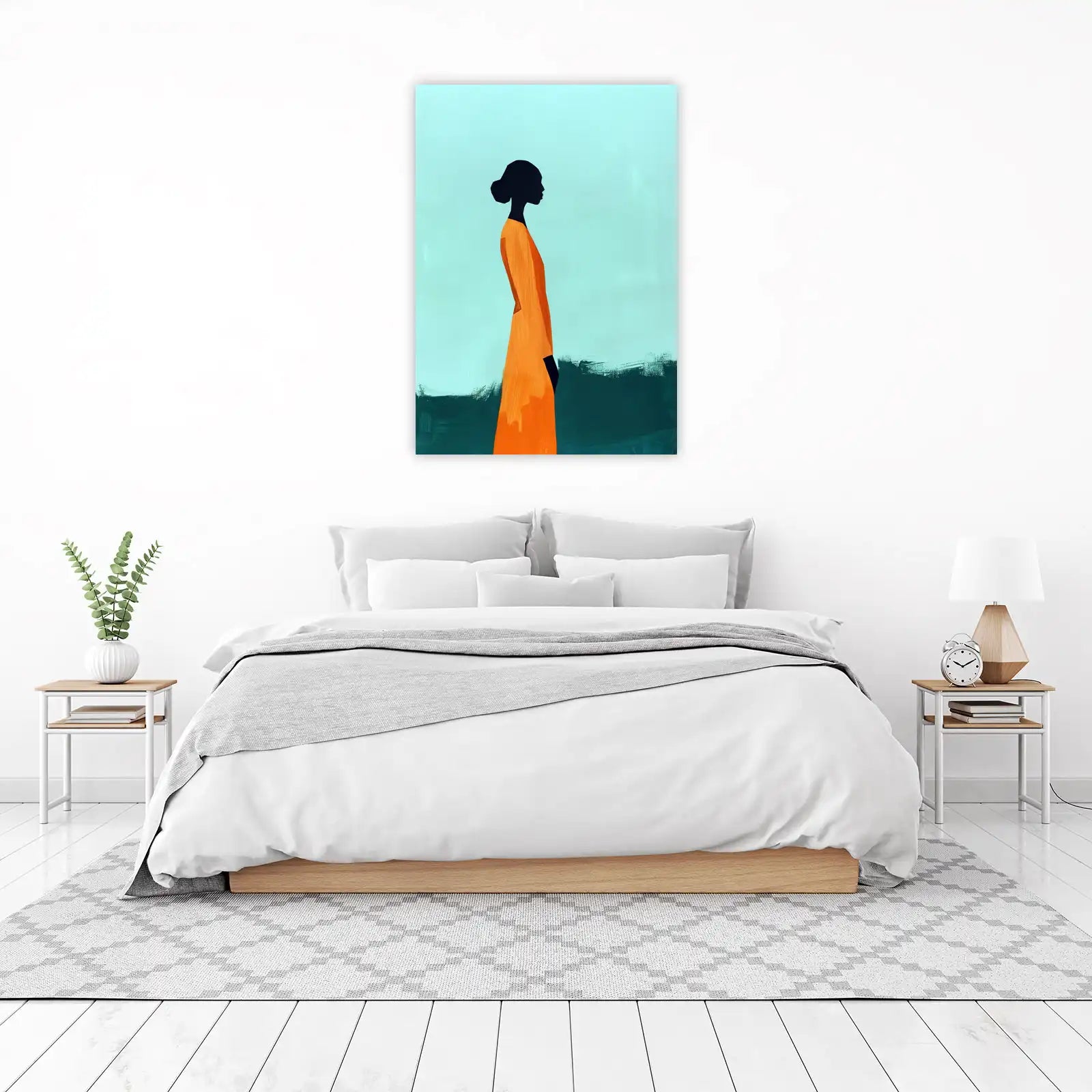 Serene Orange Silhouette Wall Art