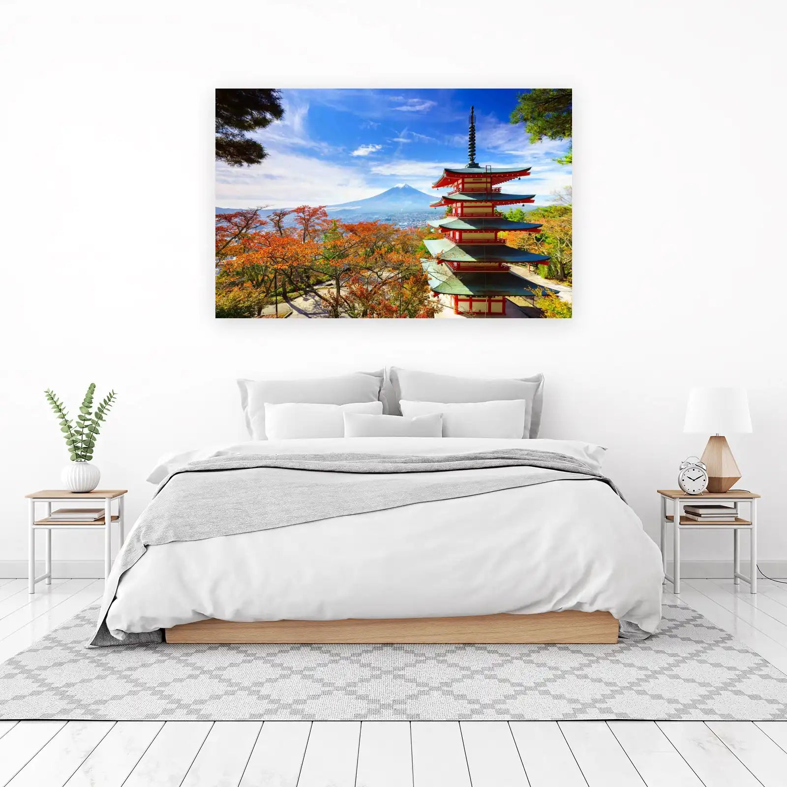 Mount Fuji Pagoda Autumn Wall Art