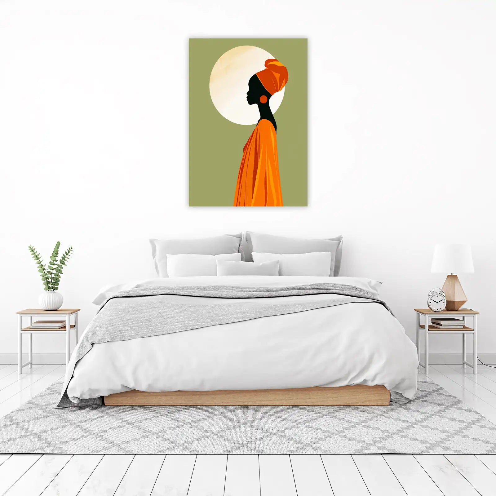 Vibrant African Woman Silhouette Wall Art