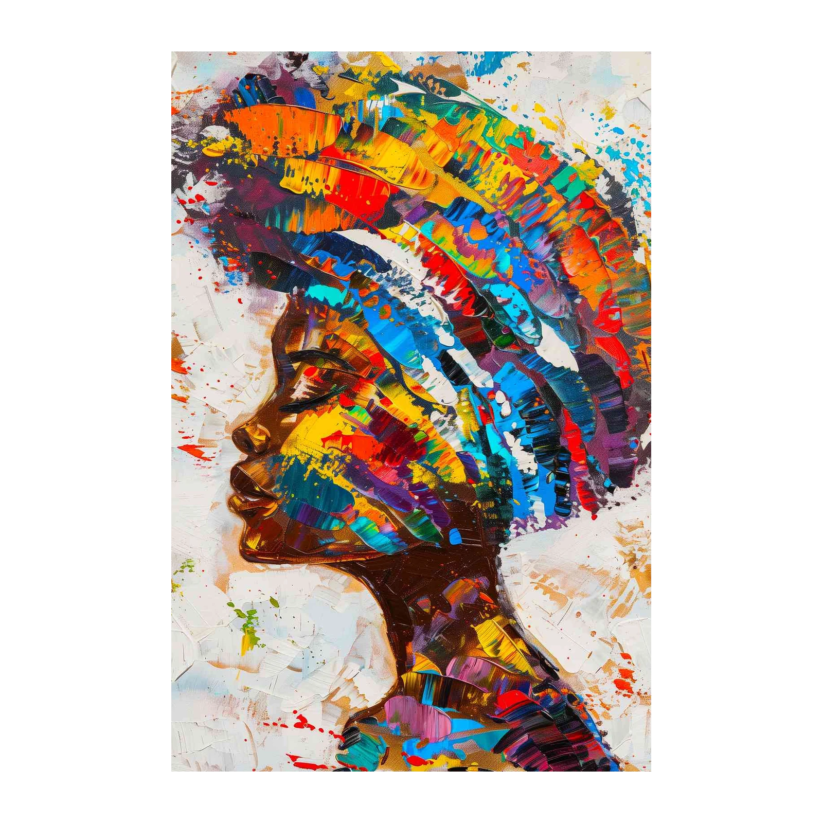 Vibrant Abstract Woman Portrait Wall Art