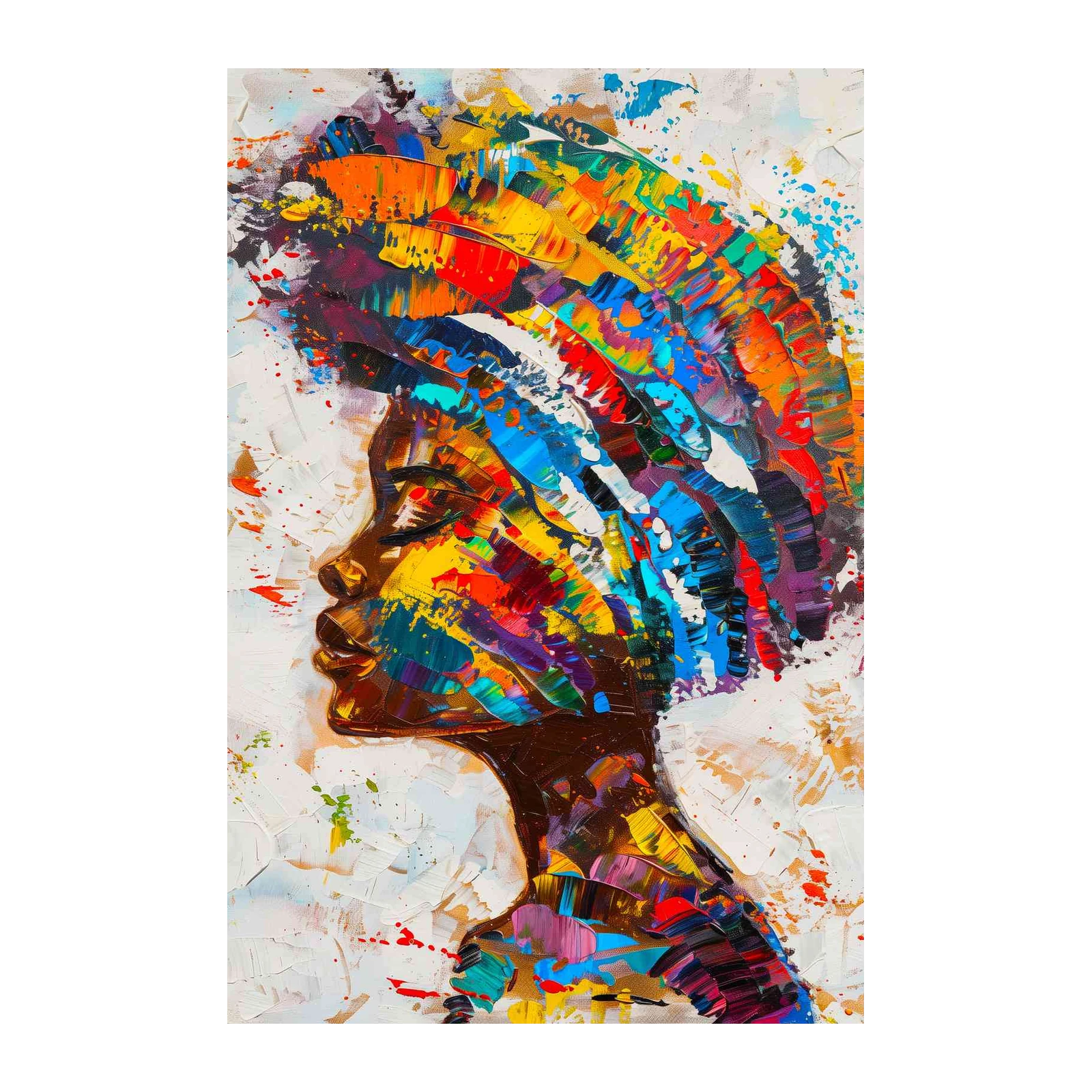 Vibrant Abstract Portrait Wall Art