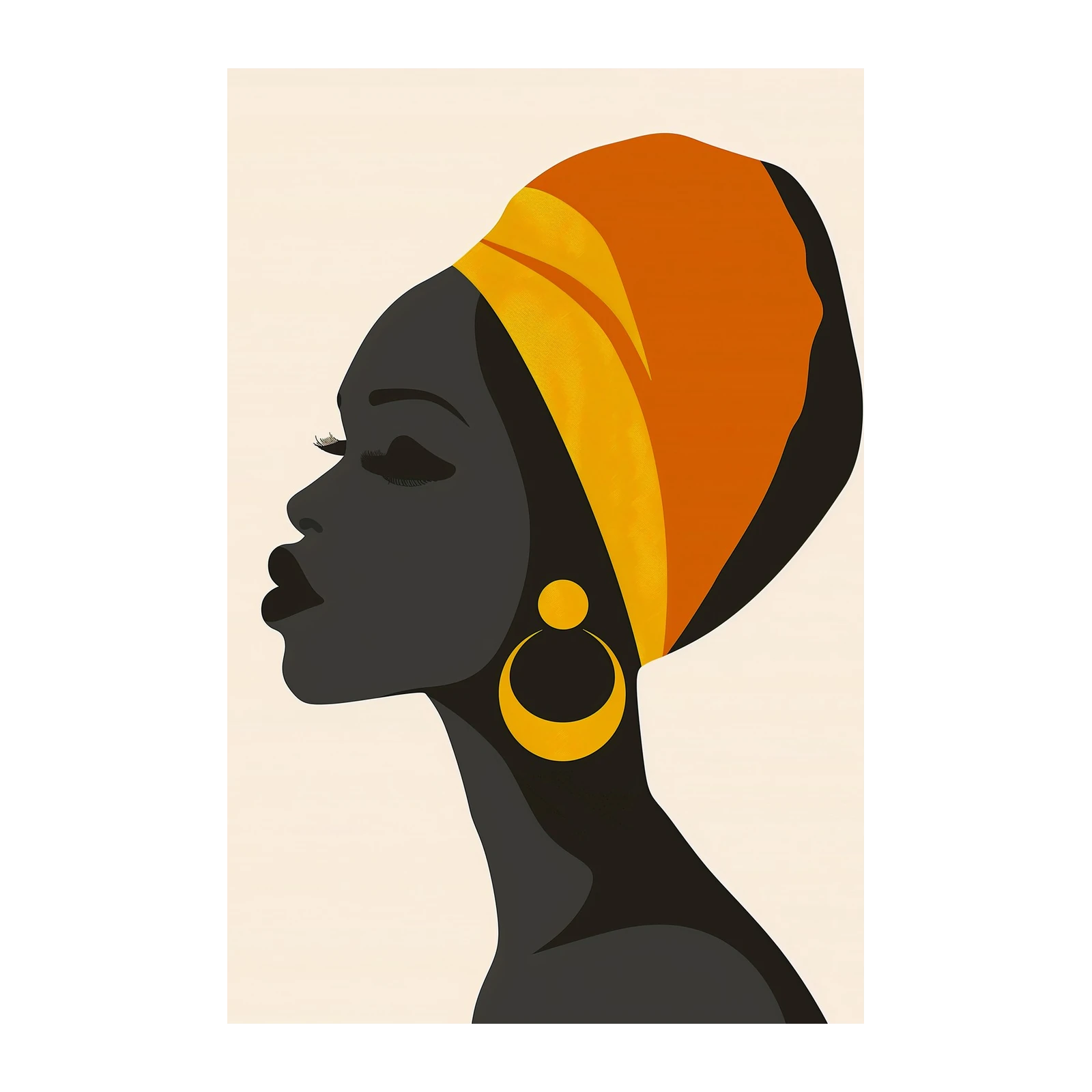 Elegant African Woman Wall Art for Modern Decor