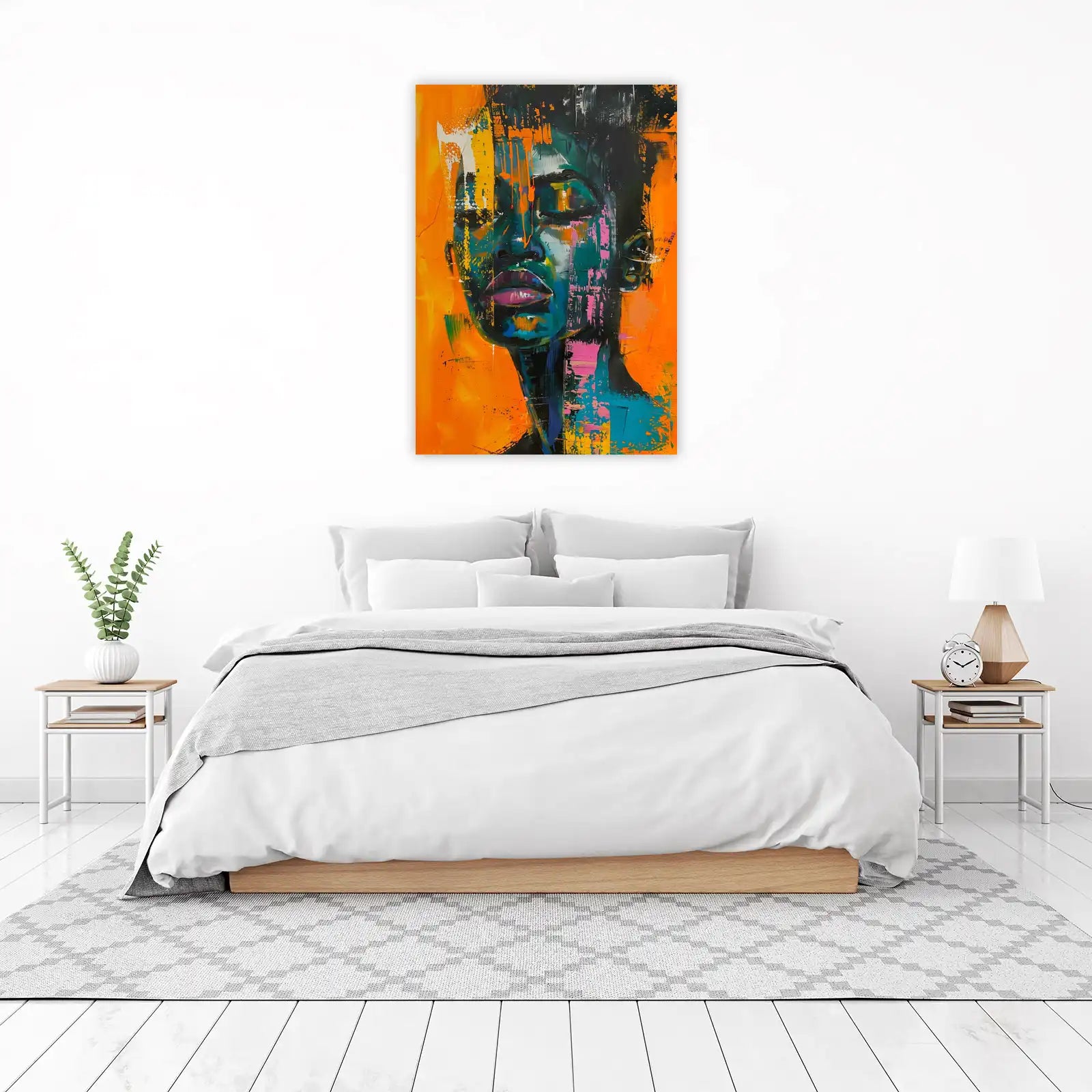 Vibrant Abstract Portrait Wall Art