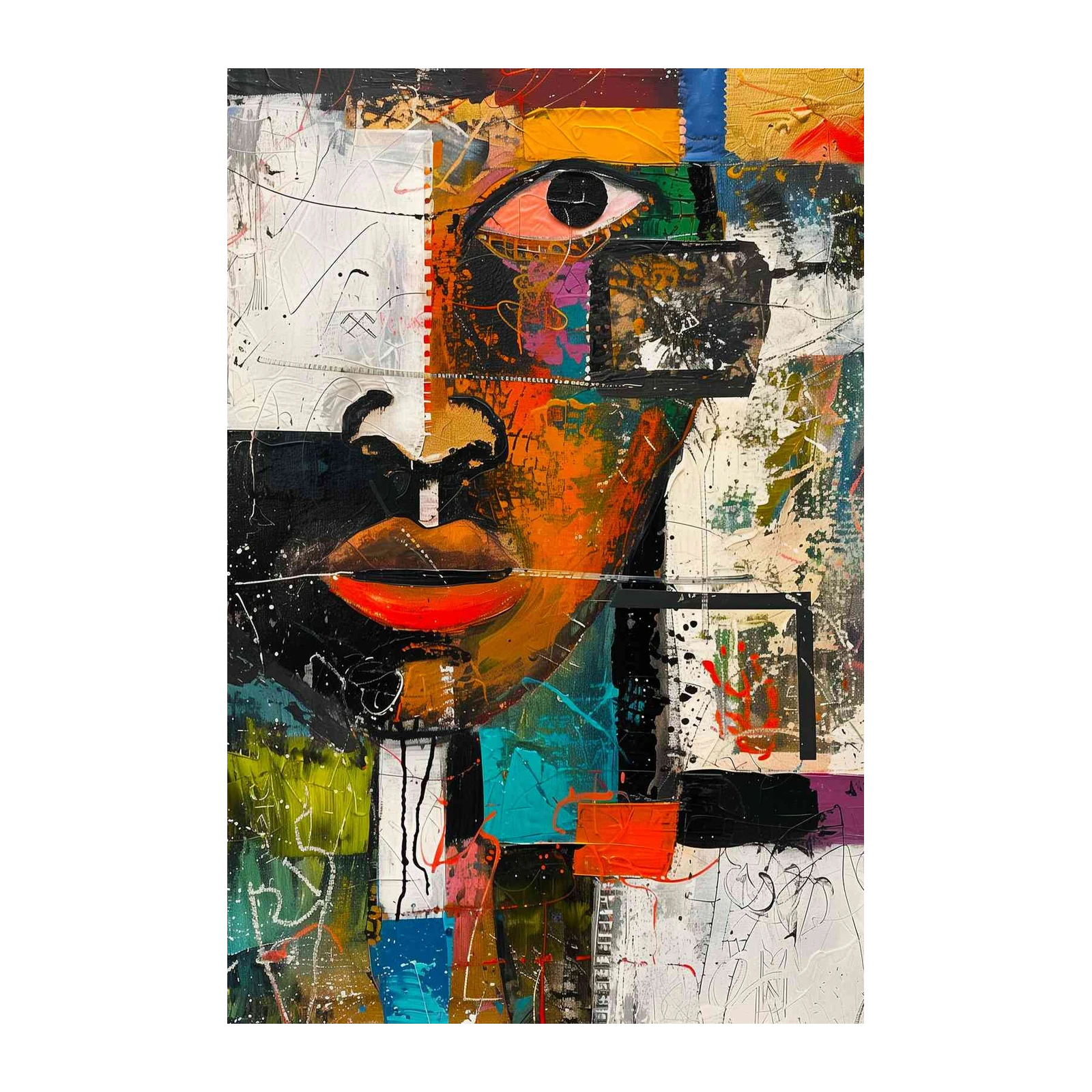 Abstract Expressive Portrait Wall Art