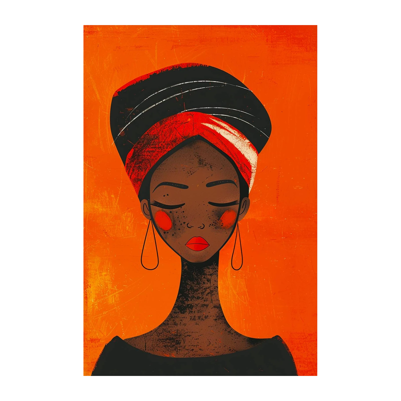 Vibrant African Woman Portrait Wall Art