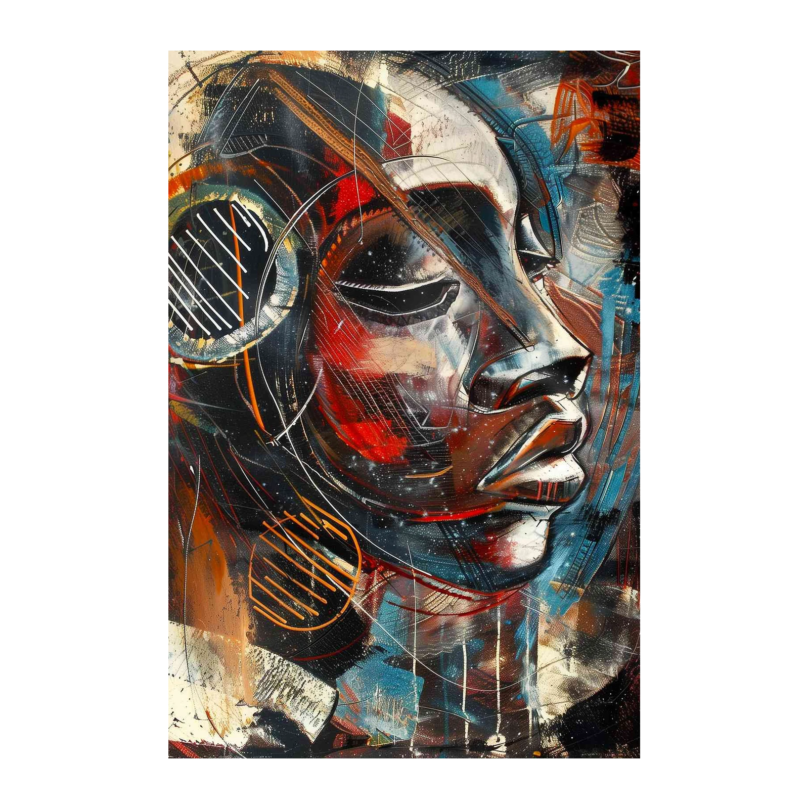 Abstract Face Expressive Portrait Wall Art