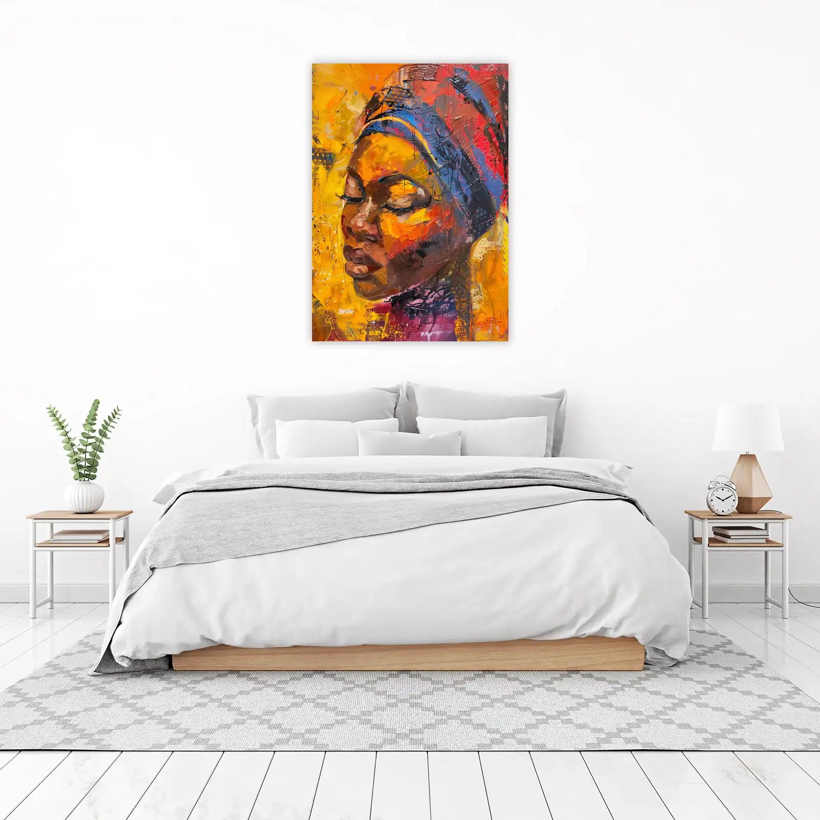 Vibrant Portrait Textured Impressionist Wall Art
