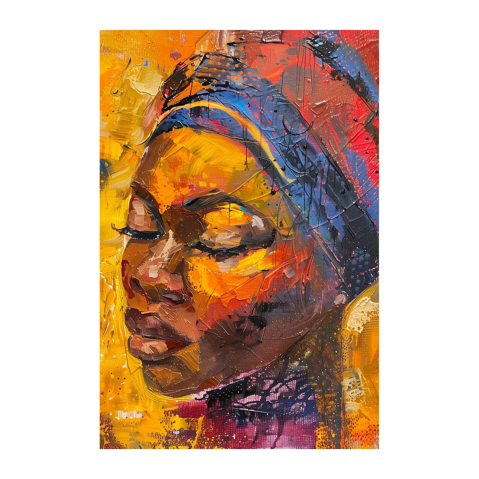 Vibrant Portrait Abstract Woman Wall Art