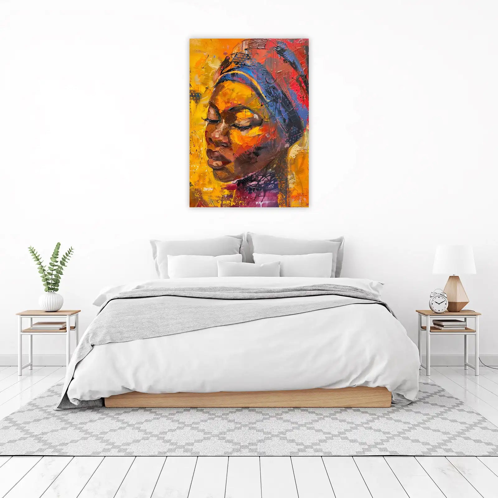 Vibrant Abstract Woman Portrait Wall Art