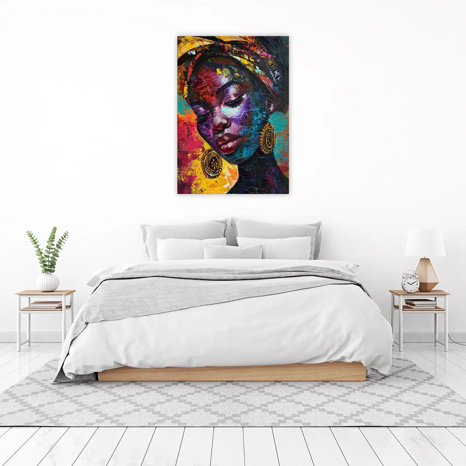 Vibrant Afro Woman Portrait Wall Art