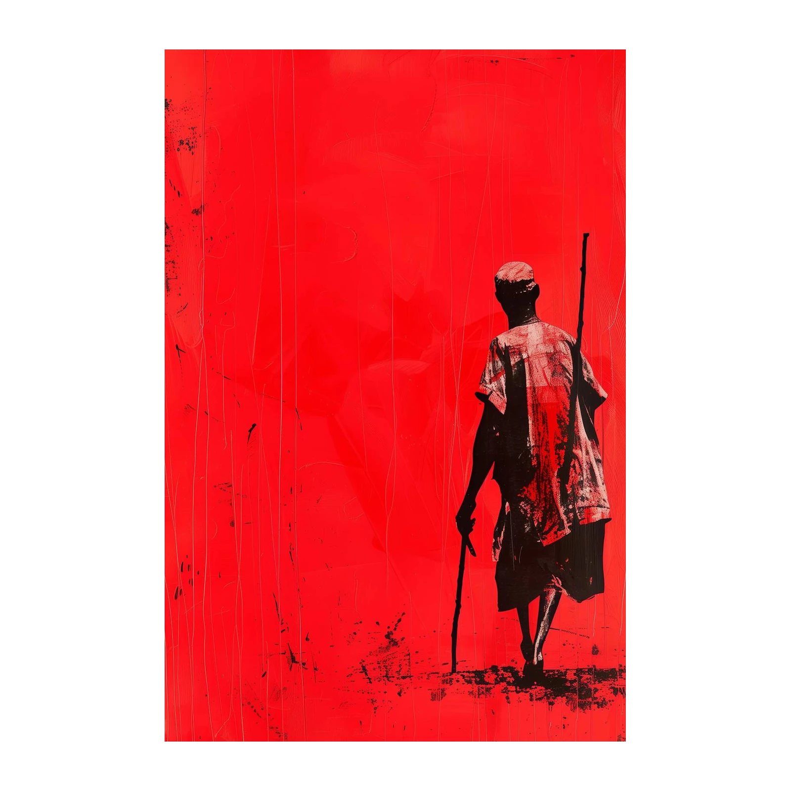 Striking Red Walker Art Wall Art