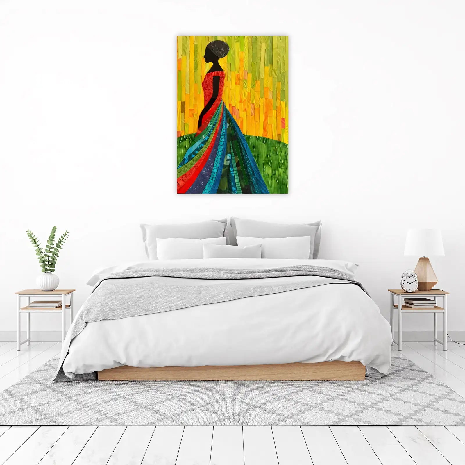 Vibrant African Lady Silhouette Wall Art