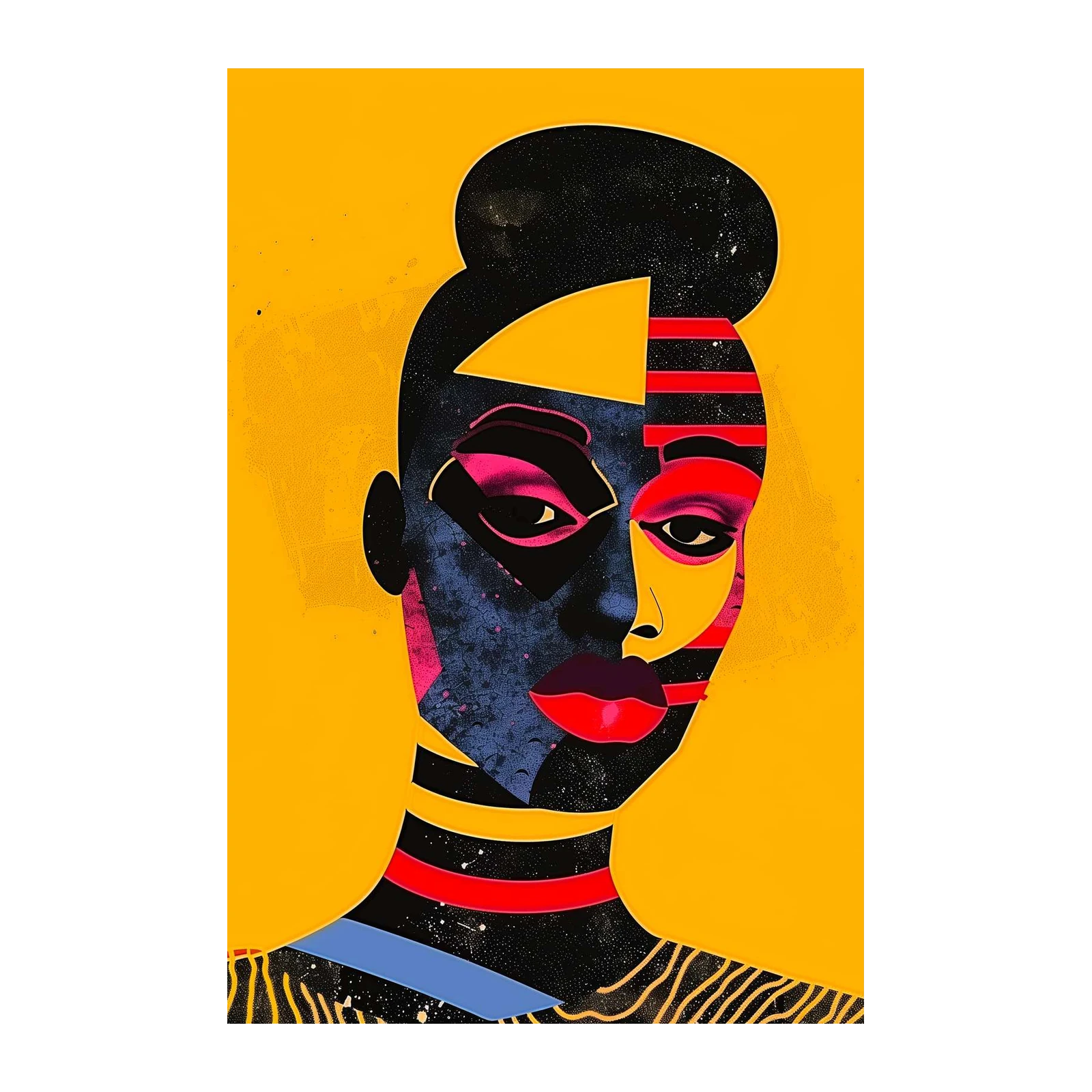 Vibrant Abstract Face Wall Art
