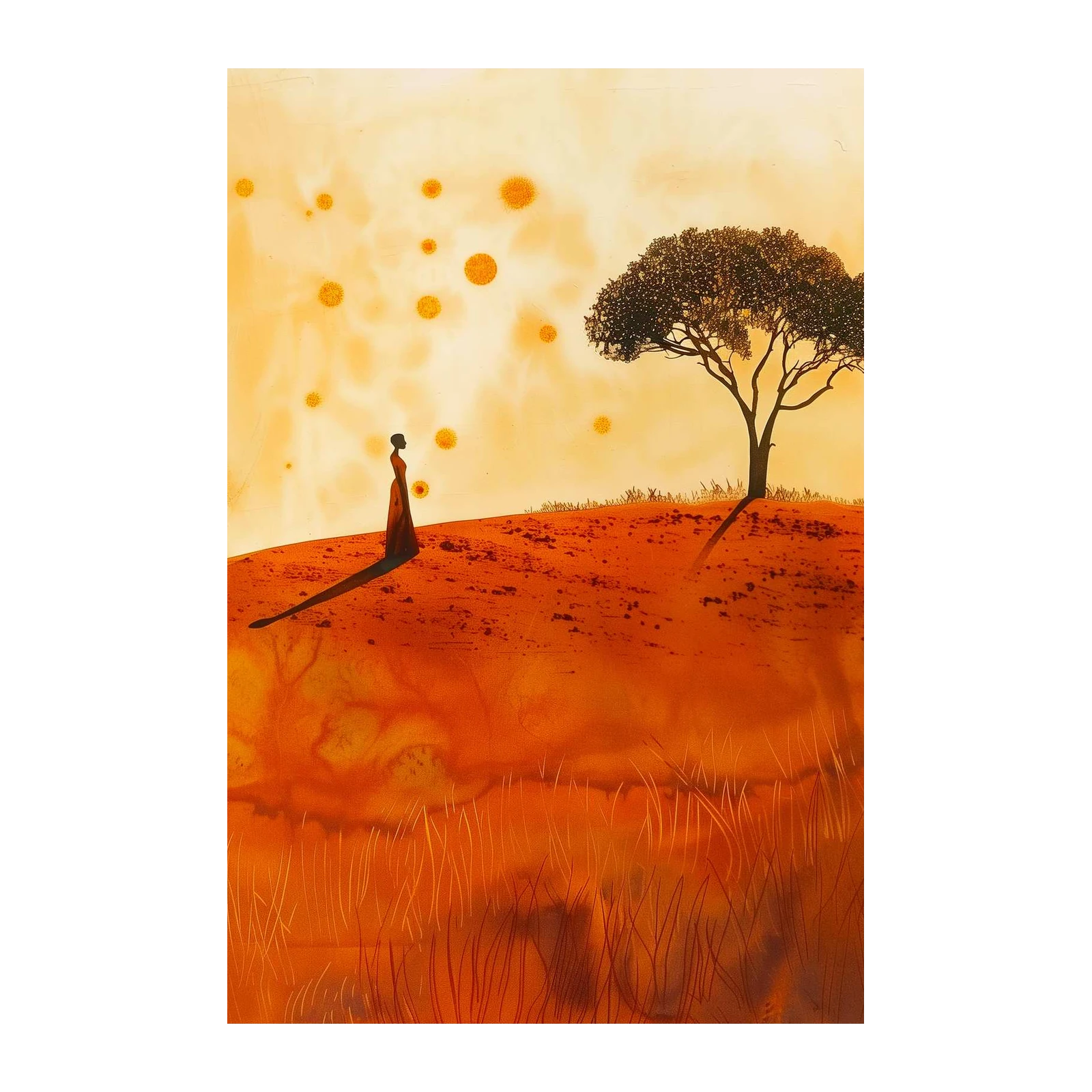 Serene Landscape Silhouette Wall Art
