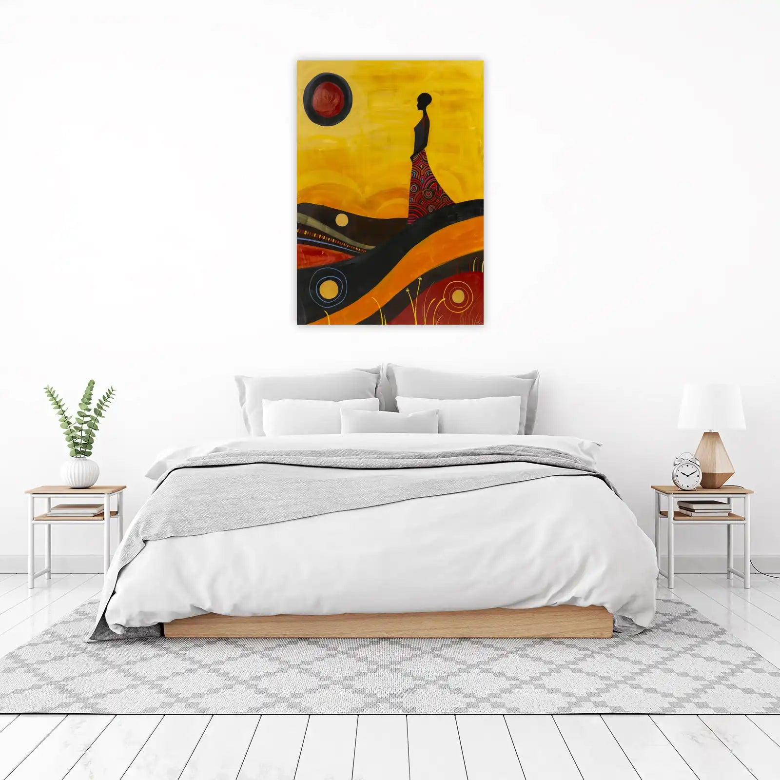 Golden Sunset Woman African Art Wall Art