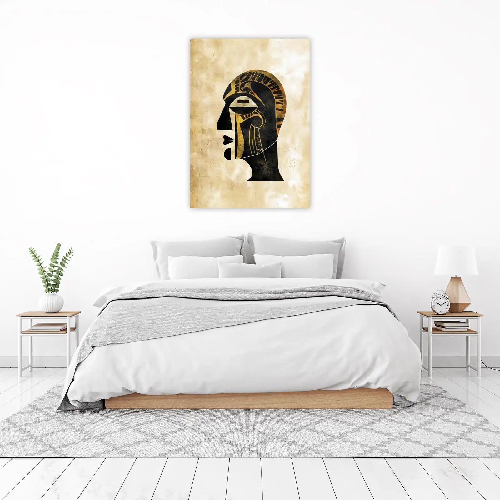 Abstract Gold Face Modern African Art Wall Art