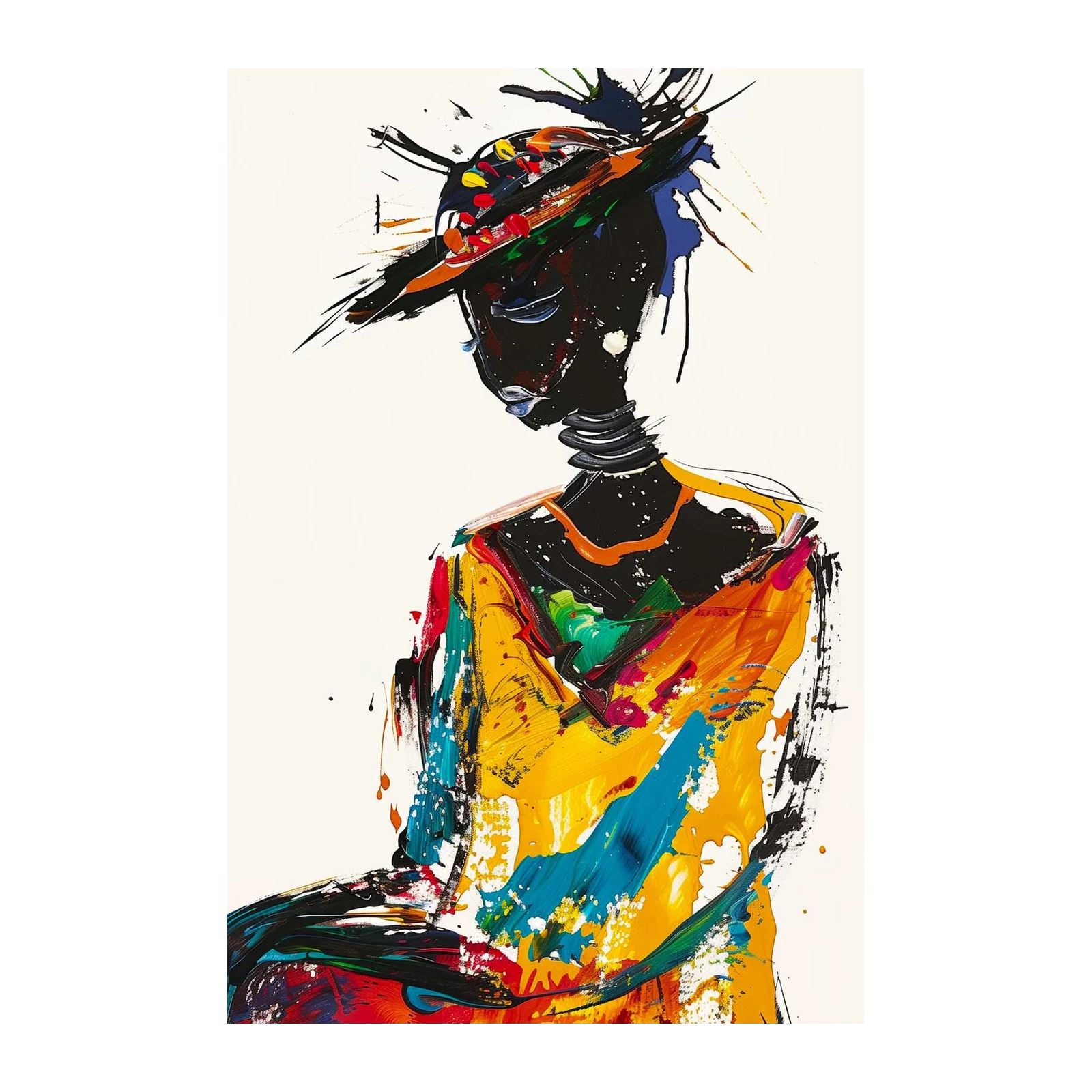 Vibrant Abstract Portrait Wall Art