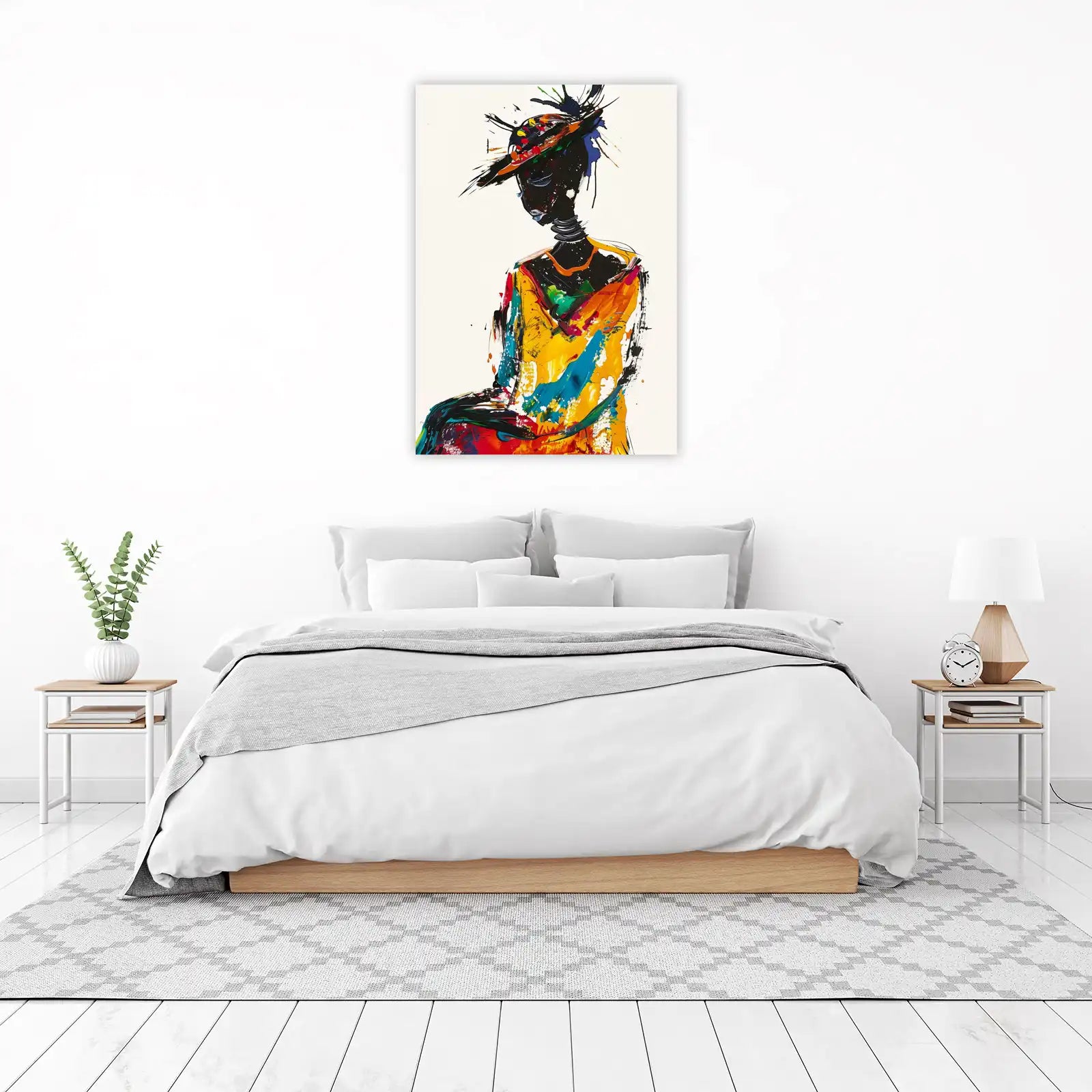 Vibrant African Woman Abstract Wall Art