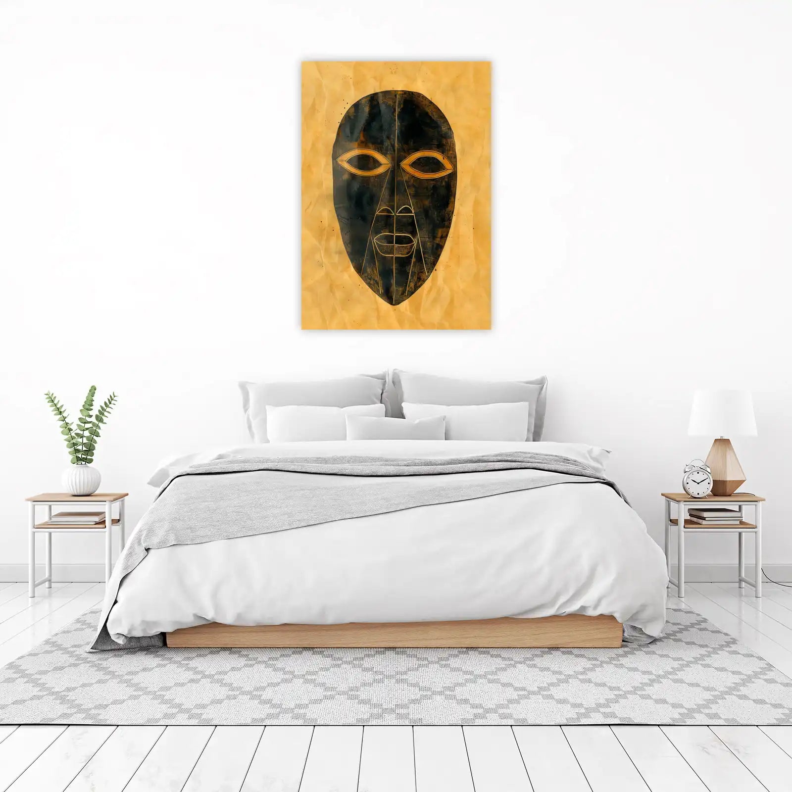 Tribal Mask Grunge Abstract Wall Art