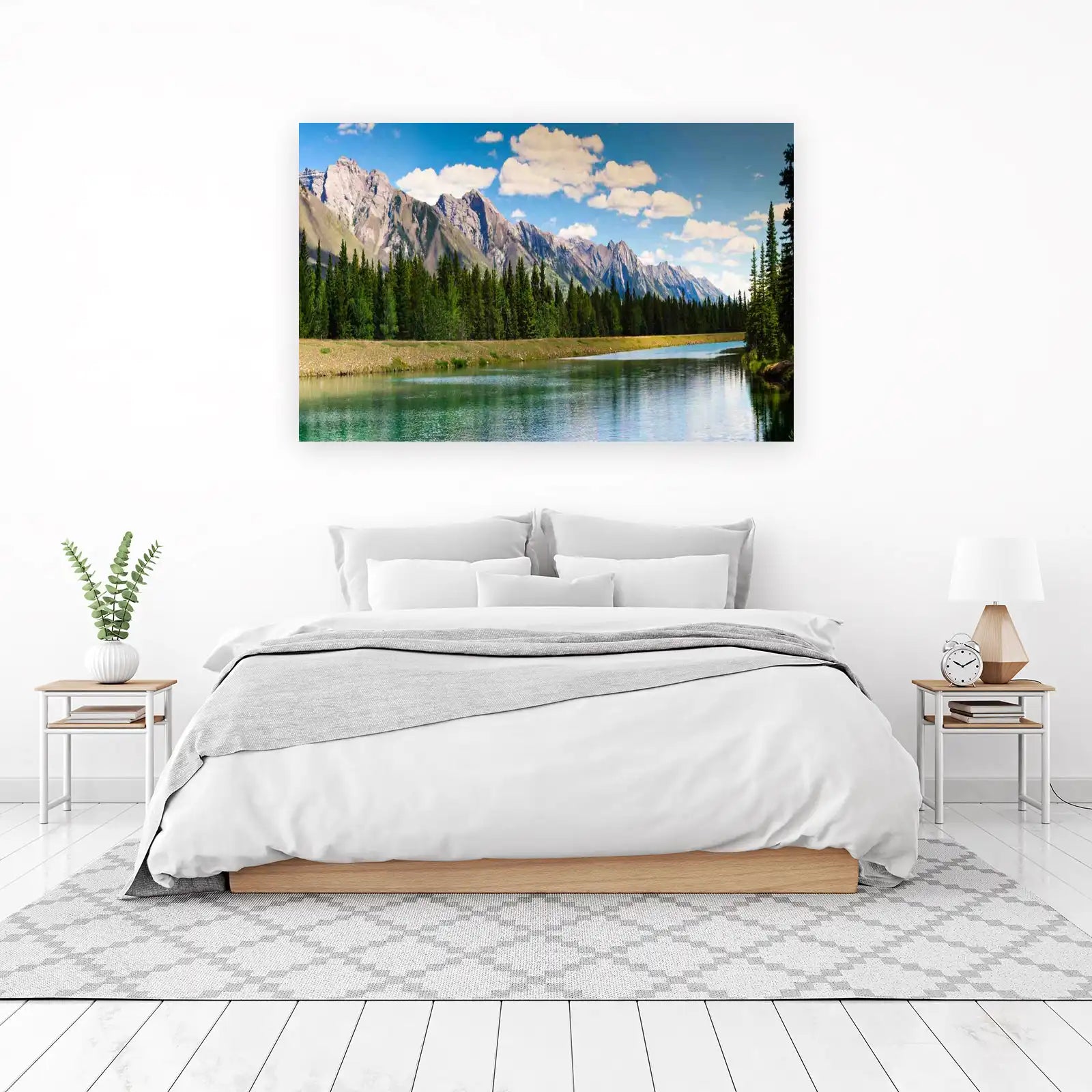 Serene Mountain Lake & Forest Wall Art