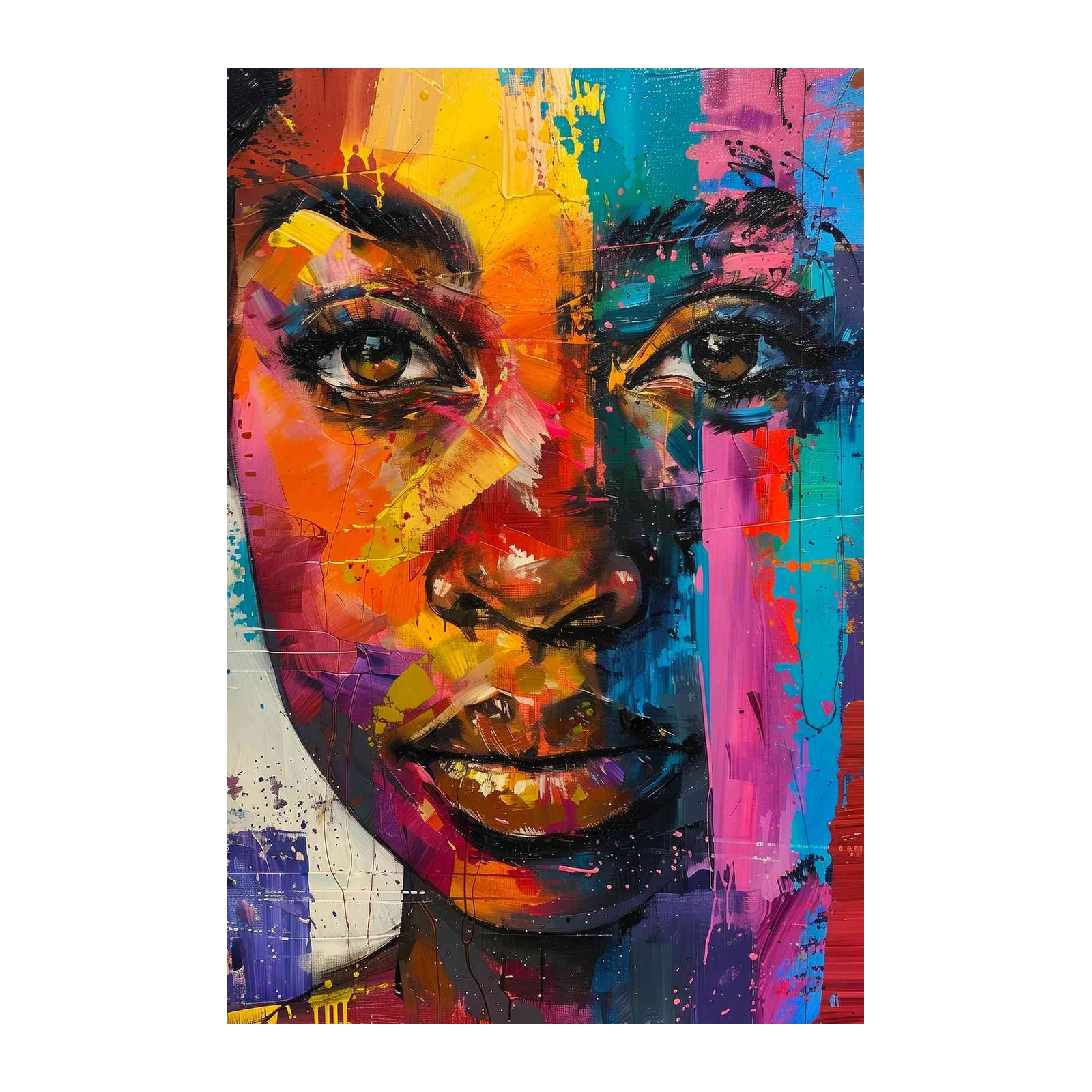 Vibrant Expressive Portrait Wall Art