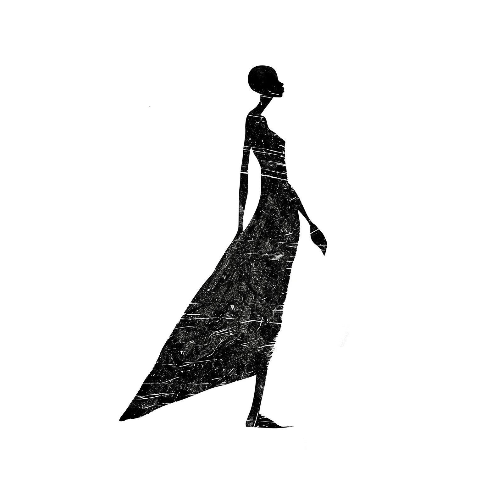 Elegant Silhouette Black & White Wall Art