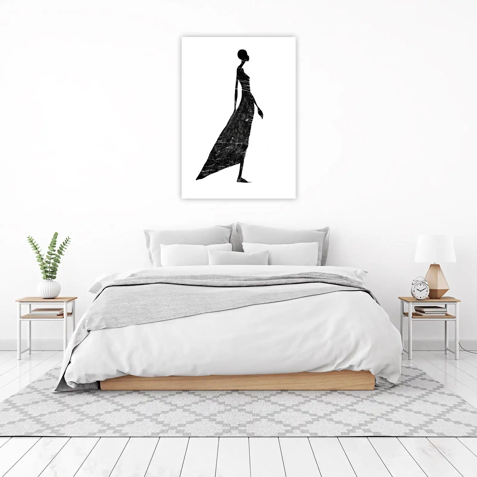 Elegant Silhouette Black & White Wall Art