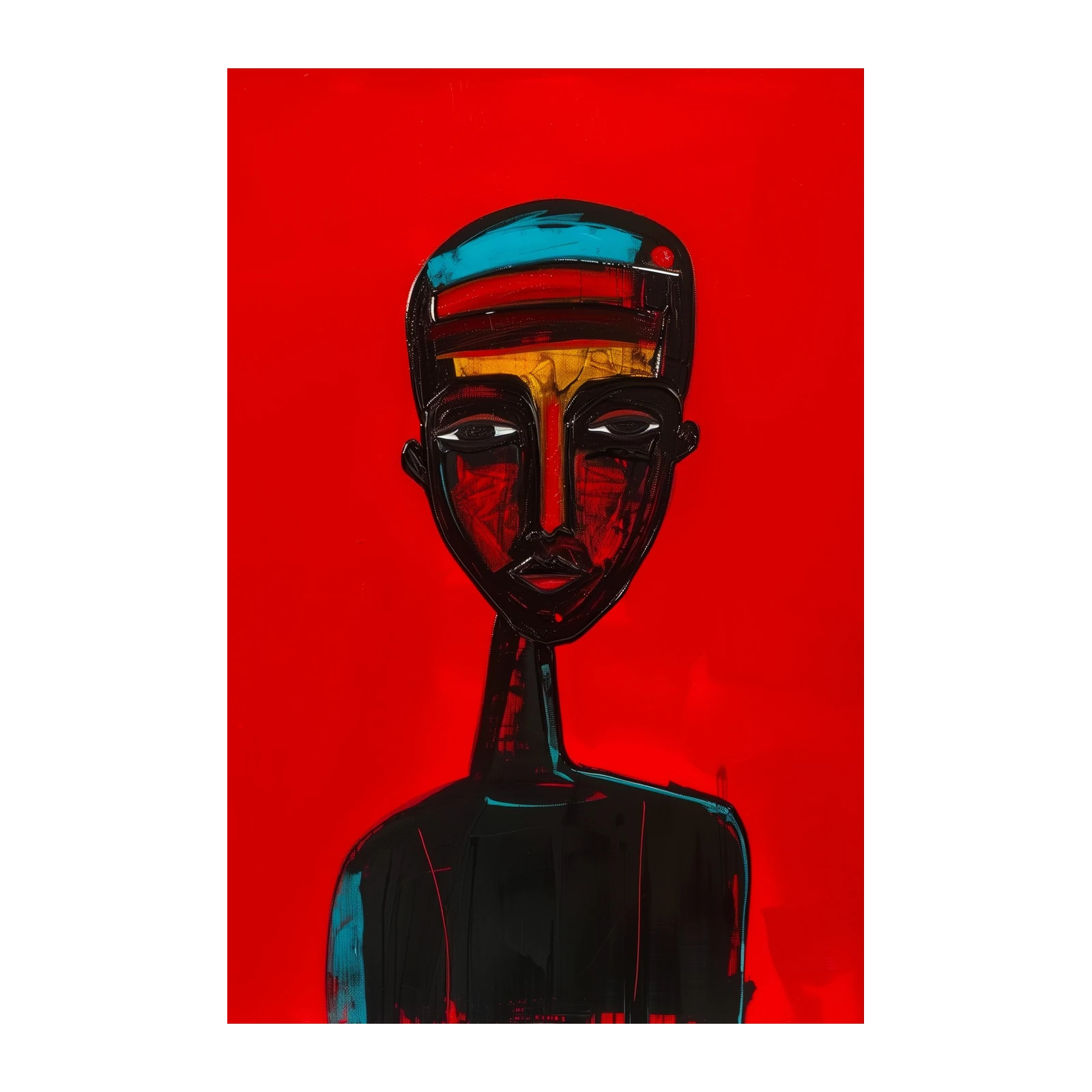 Bold Red Portrait Abstract Wall Art