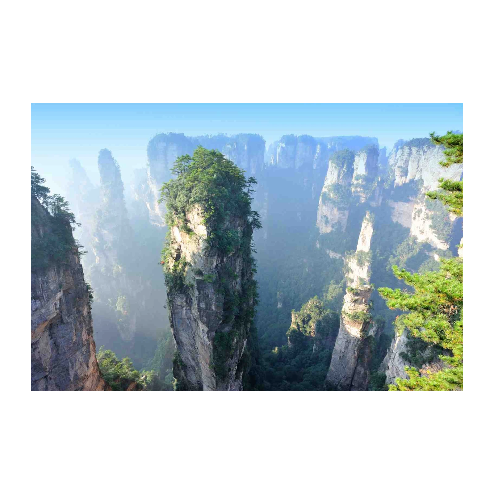 Misty Mountain Peaks Landscape Wall Art