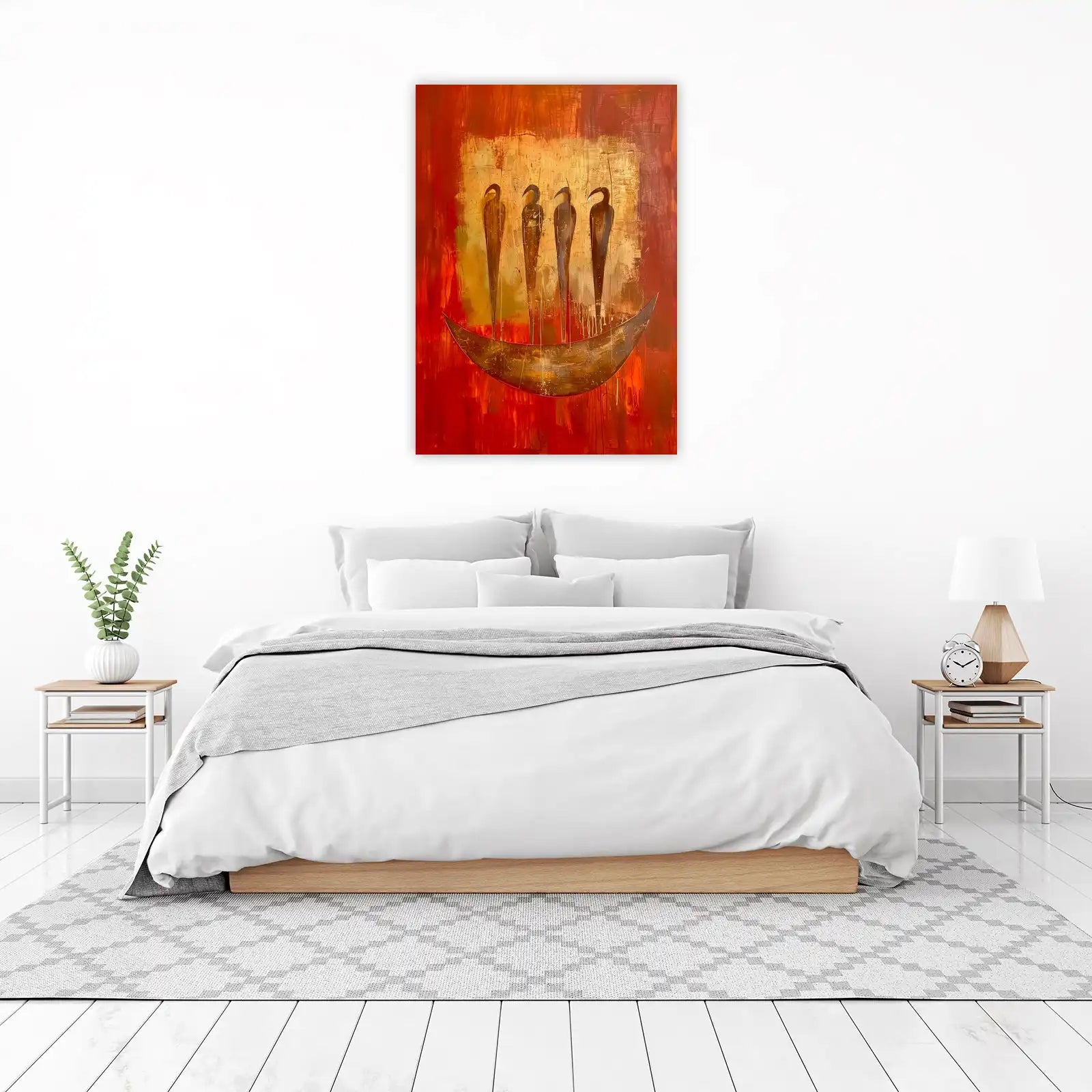 Abstract Birds Boat Wall Art