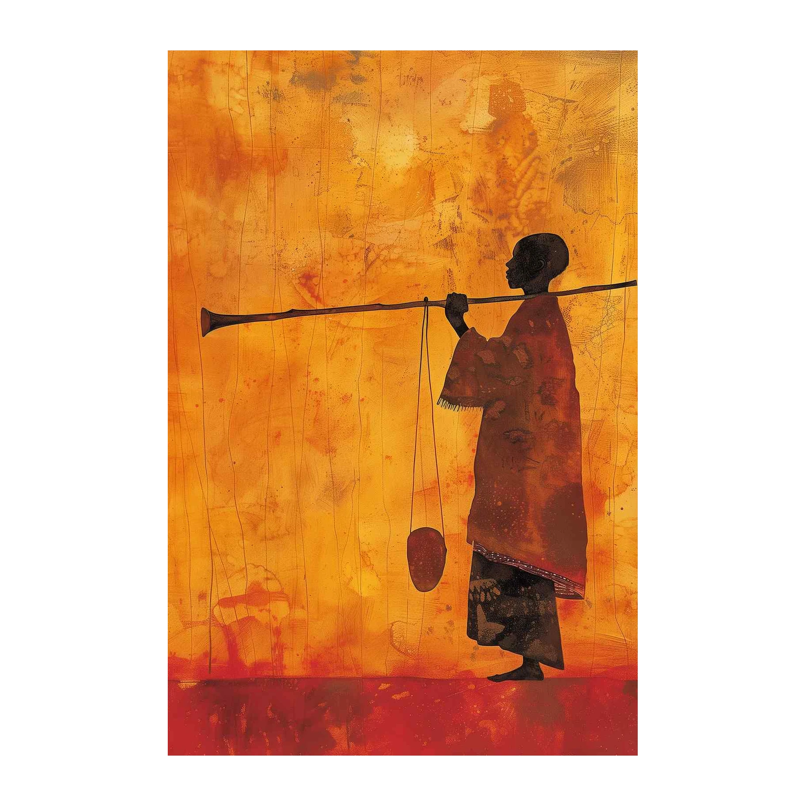 Tribal Journey Horn Player Wall Art