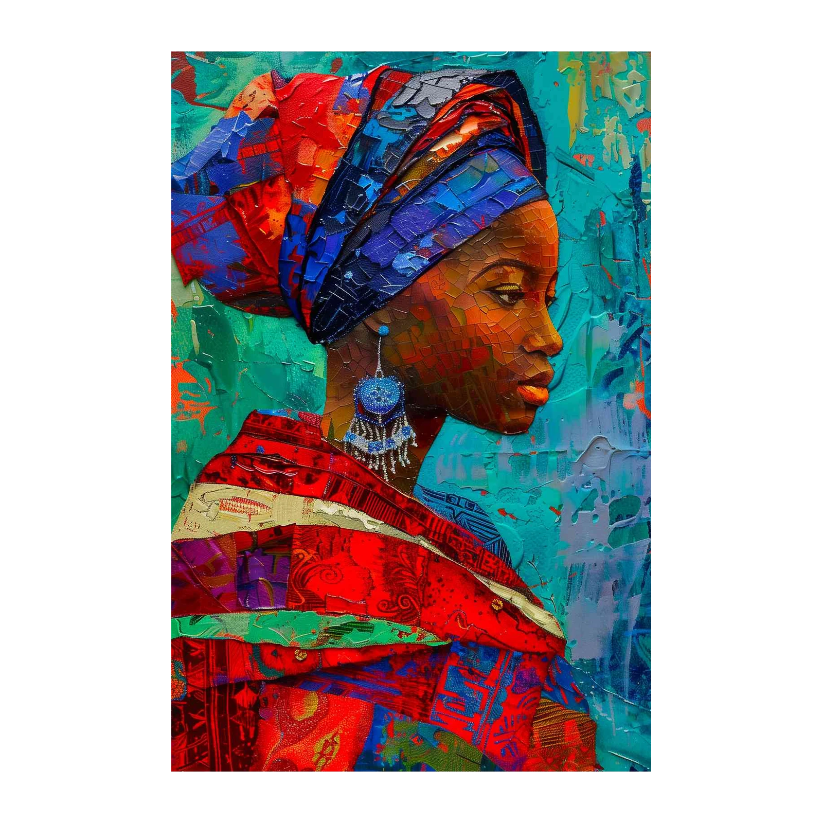 Vibrant African Woman Portrait Wall Art