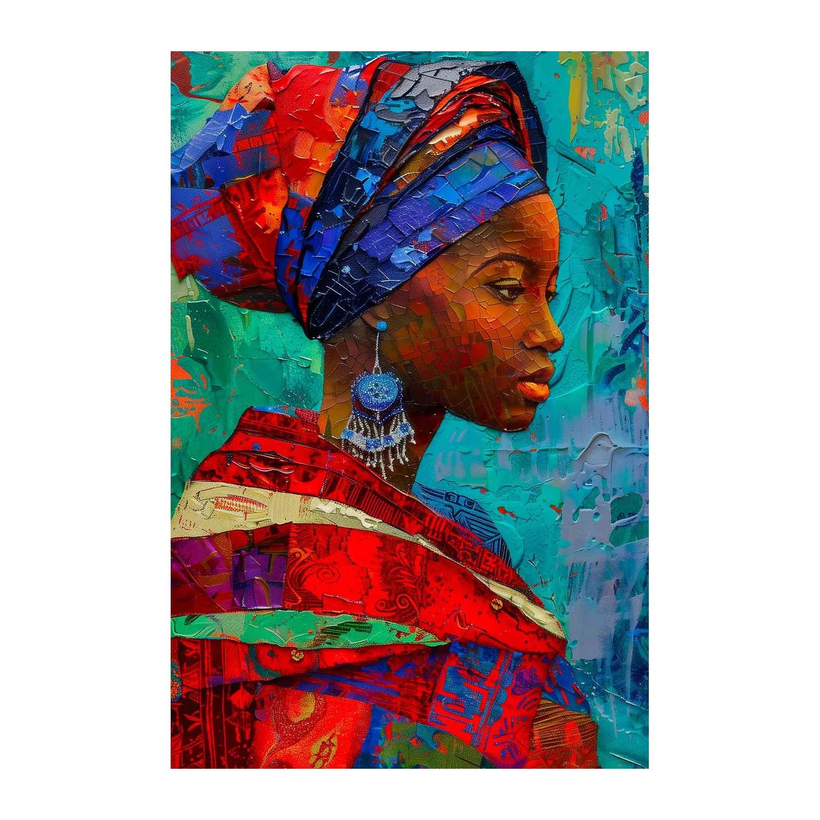 Vibrant African Woman Portrait Wall Art
