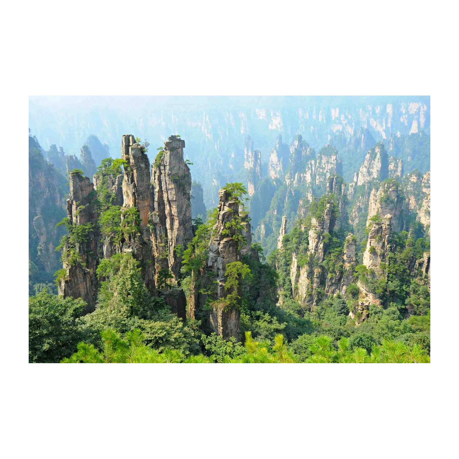 Misty Mountain Peaks Landscape Wall Art