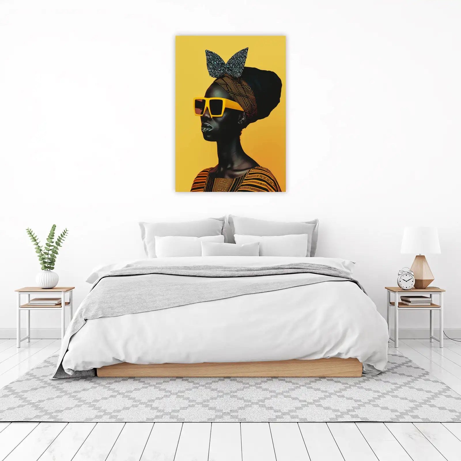 Bold African Portrait Yellow Sunglasses Wall Art