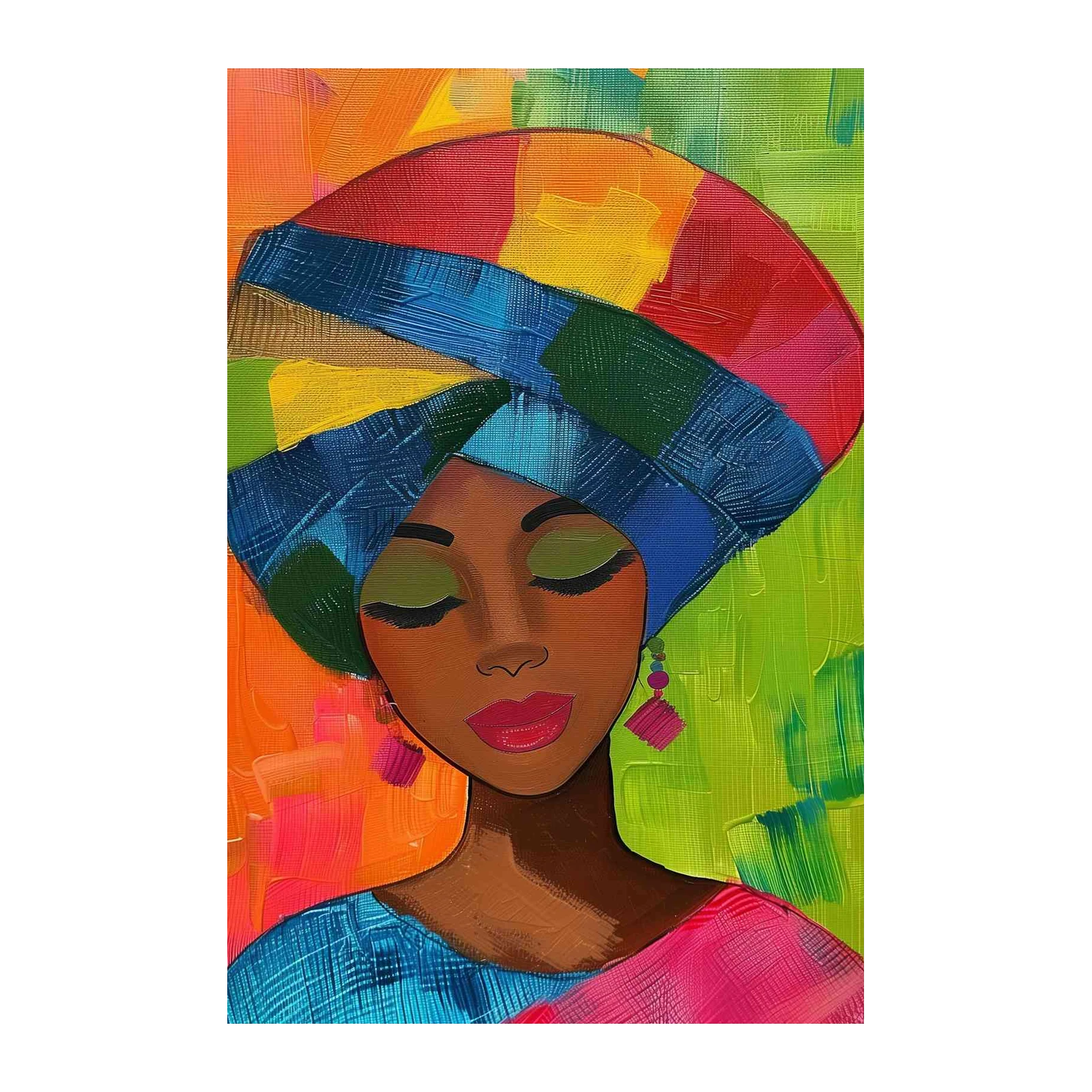 Vibrant Woman Abstract Art Wall Art