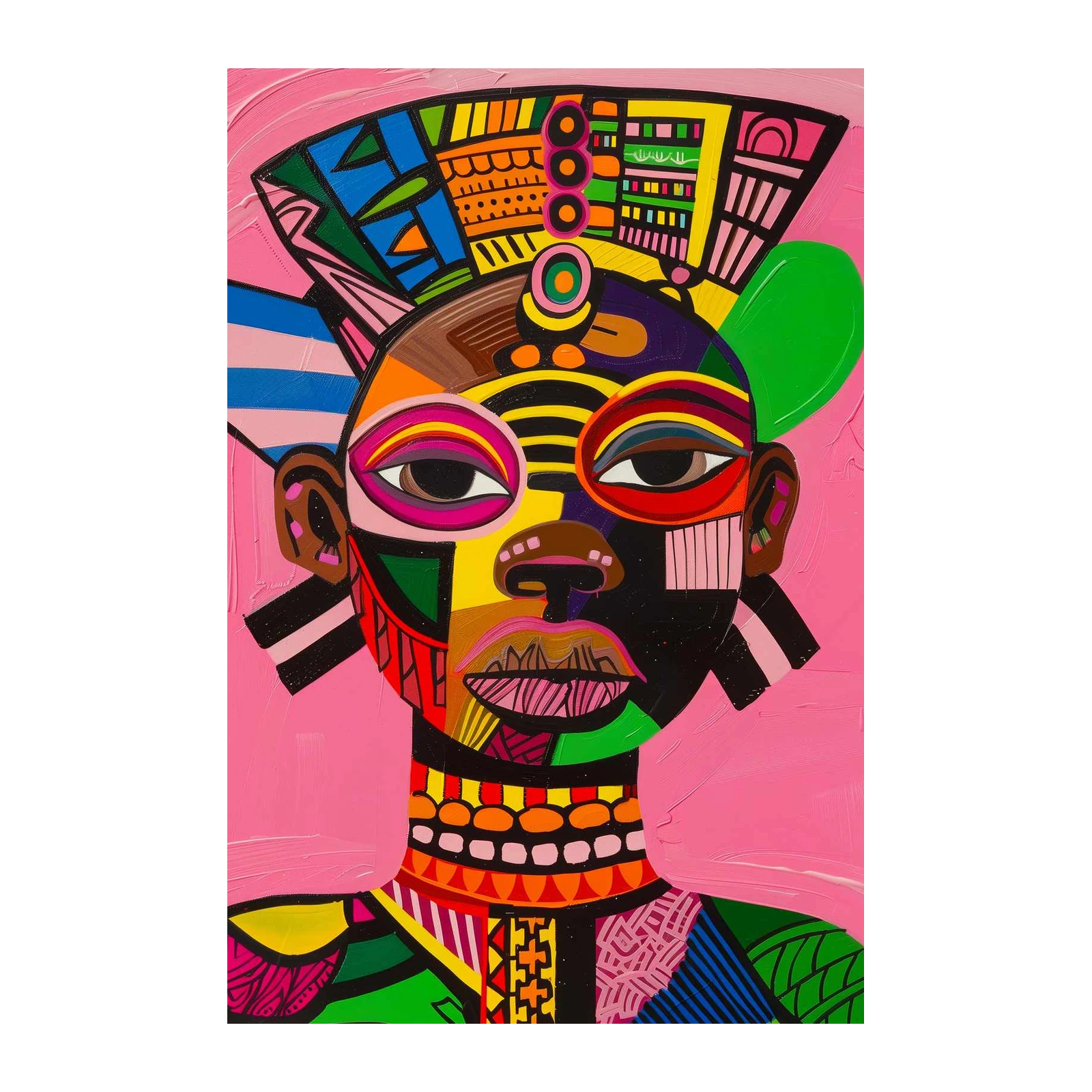 Vibrant Abstract Portrait Wall Art