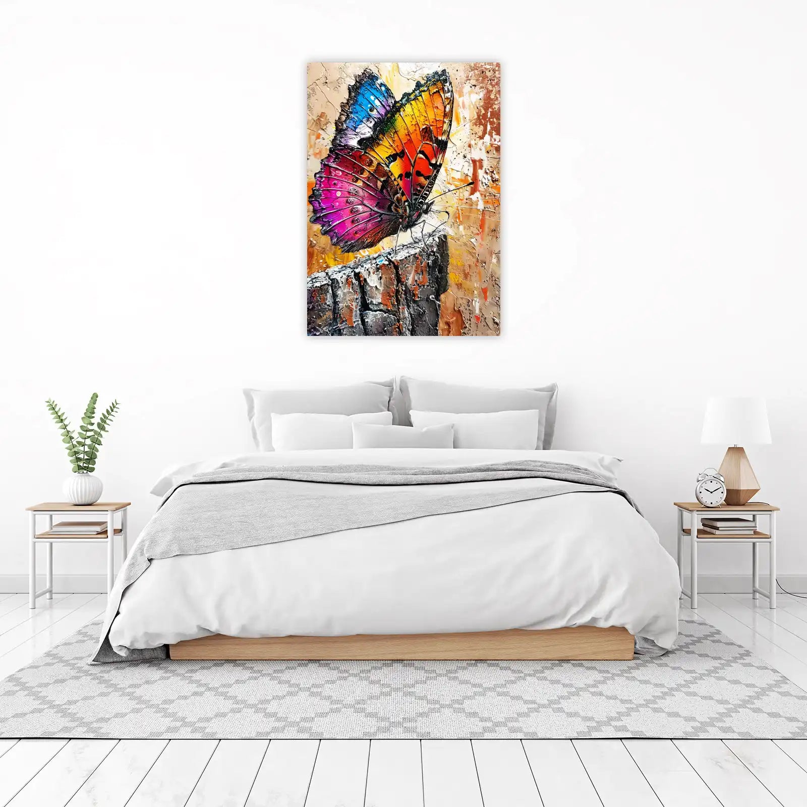 Vibrant Butterfly Textured Art Wall Art